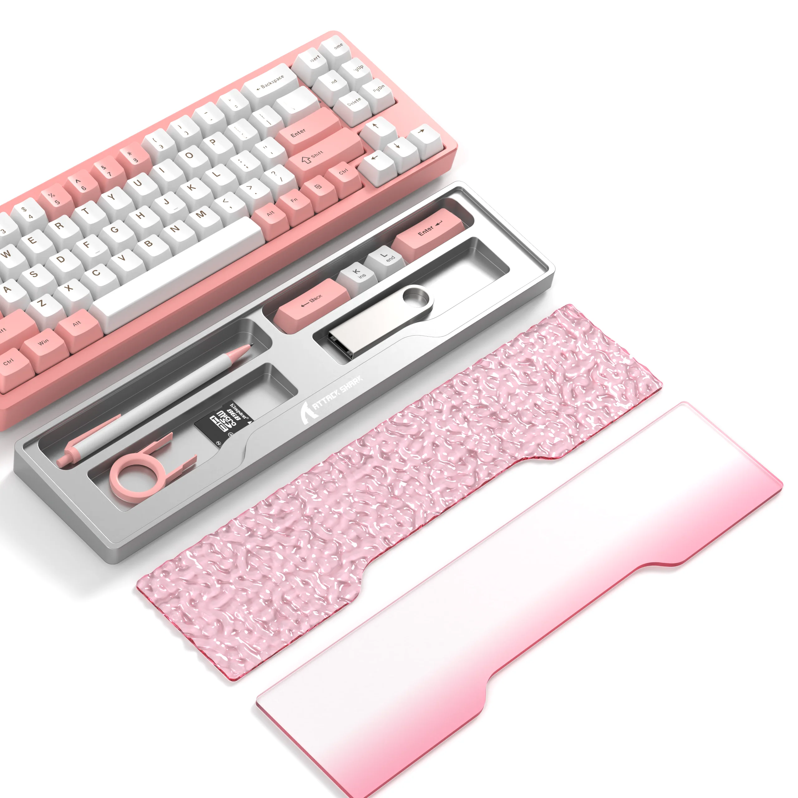 ATTACK SHARK Aluminum Alloy Wrist Rest with Partition Storage Case - Image 10