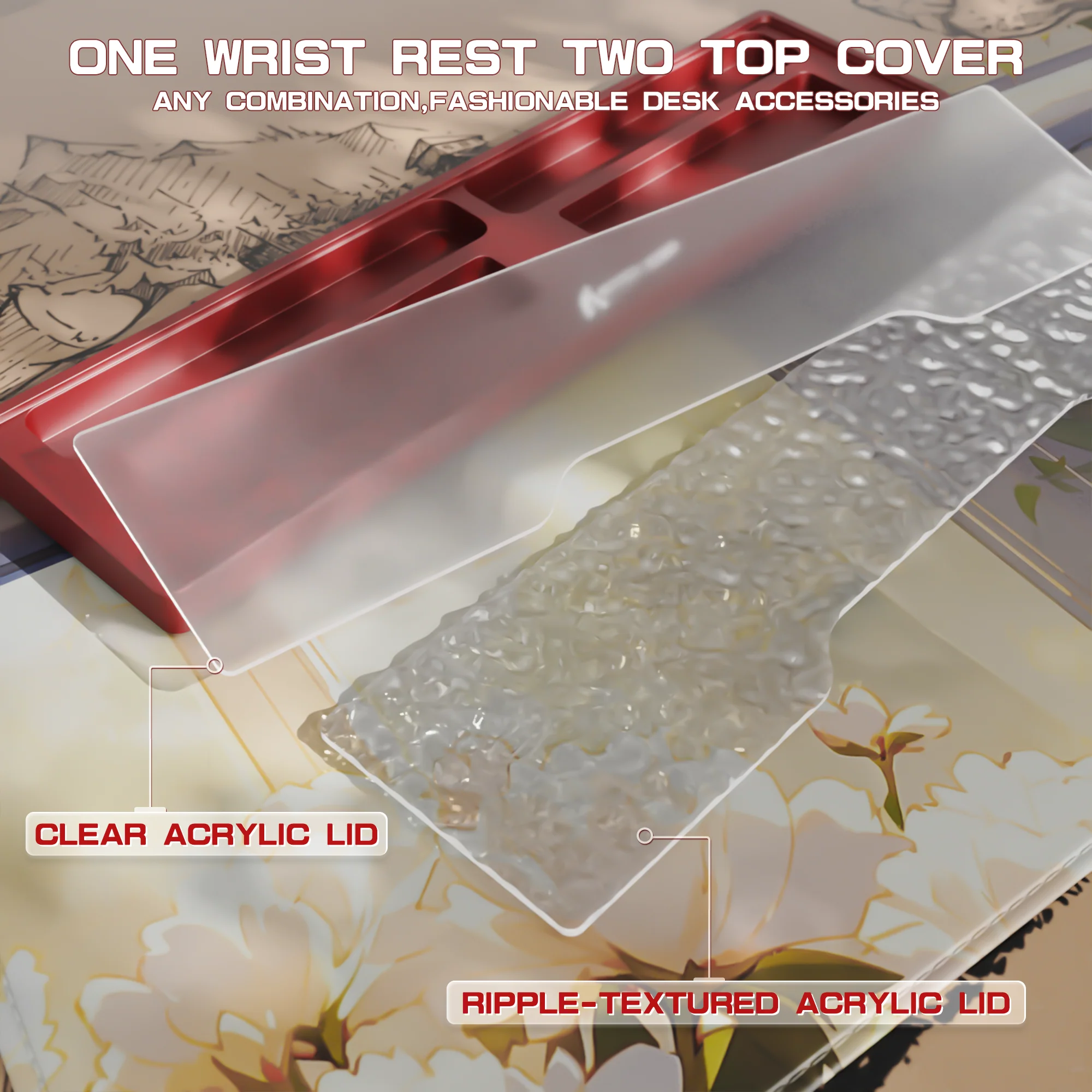 ATTACK SHARK Aluminum Alloy Wrist Rest with Partition Storage Case - Image 33