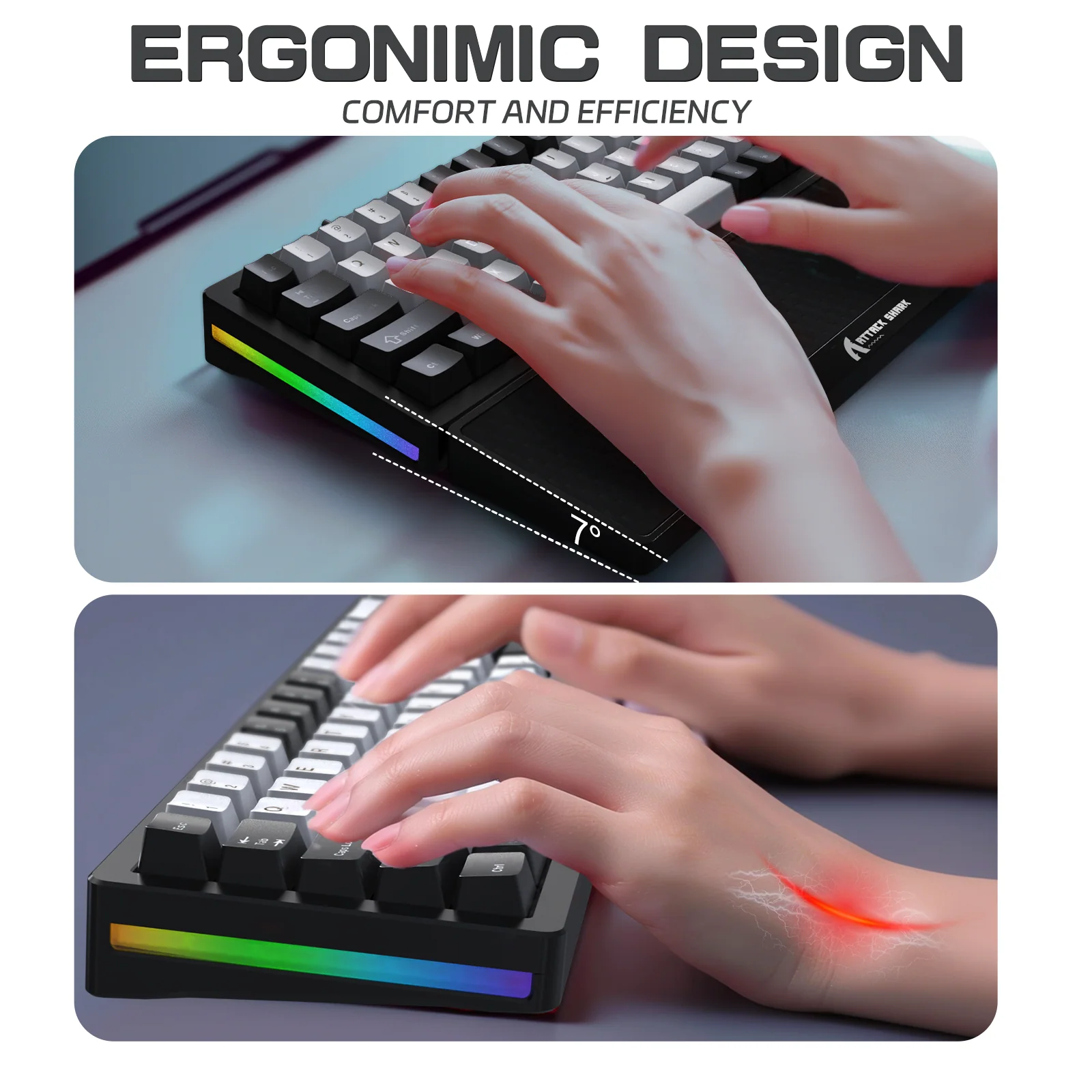 ATTACK SHARK Aluminum Alloy Wrist Rest with Partition Storage Case - Image 5