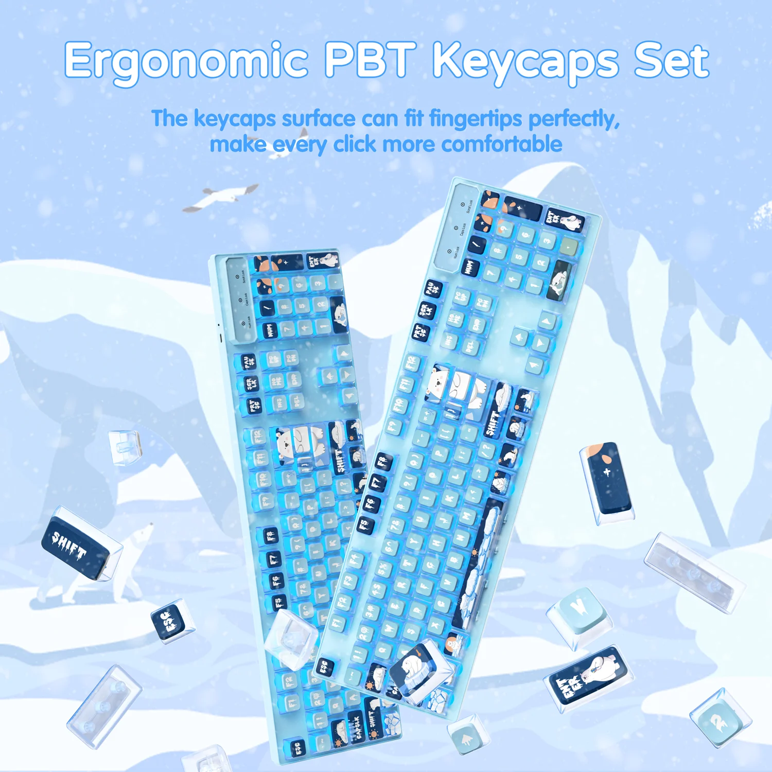 ATTACK SHARK 120 Keys PBT Dye-Sublimation Pudding Keycaps Set - Image 13