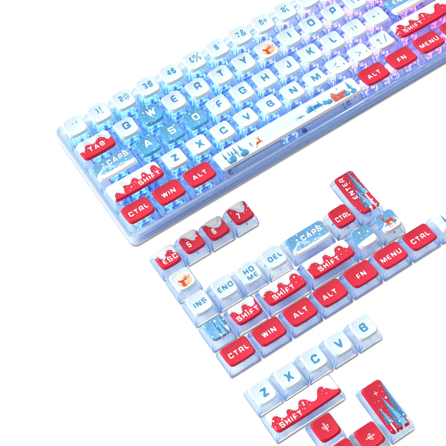 ATTACK SHARK 120 Keys PBT Dye-Sublimation Pudding Keycaps Set - Image 15