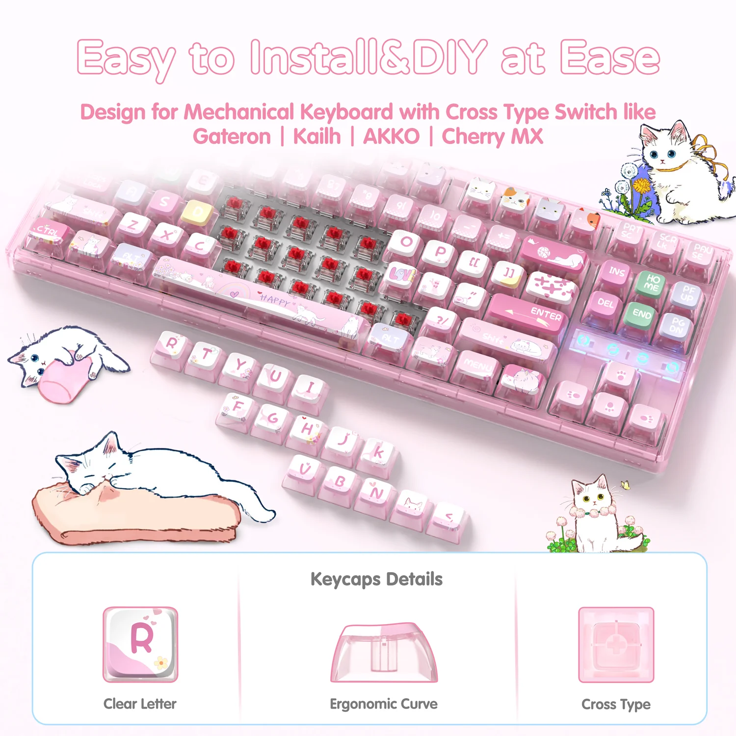 ATTACK SHARK 120 Keys PBT Dye-Sublimation Pudding Keycaps Set - Image 60