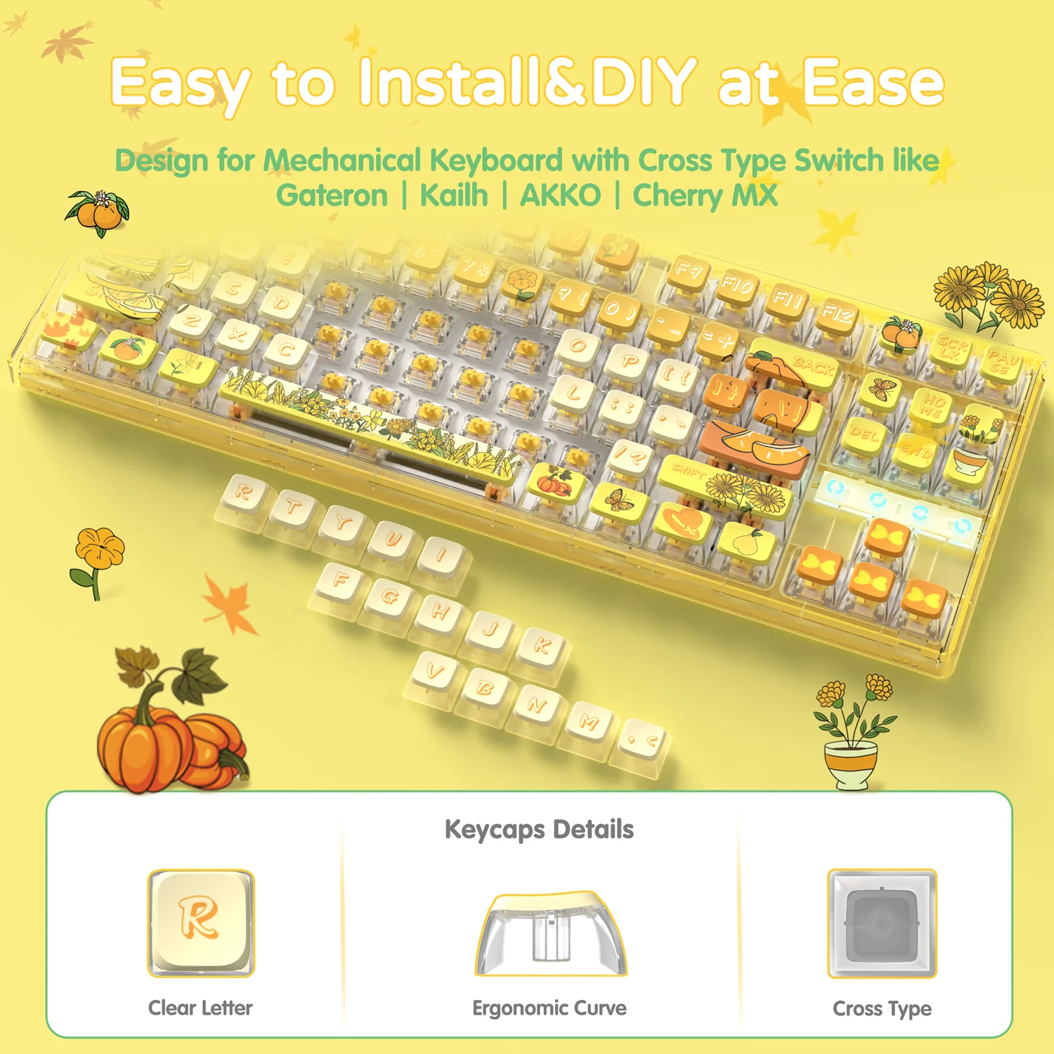 ATTACK SHARK 120 Keys PBT Dye-Sublimation Pudding Keycaps Set - Image 65