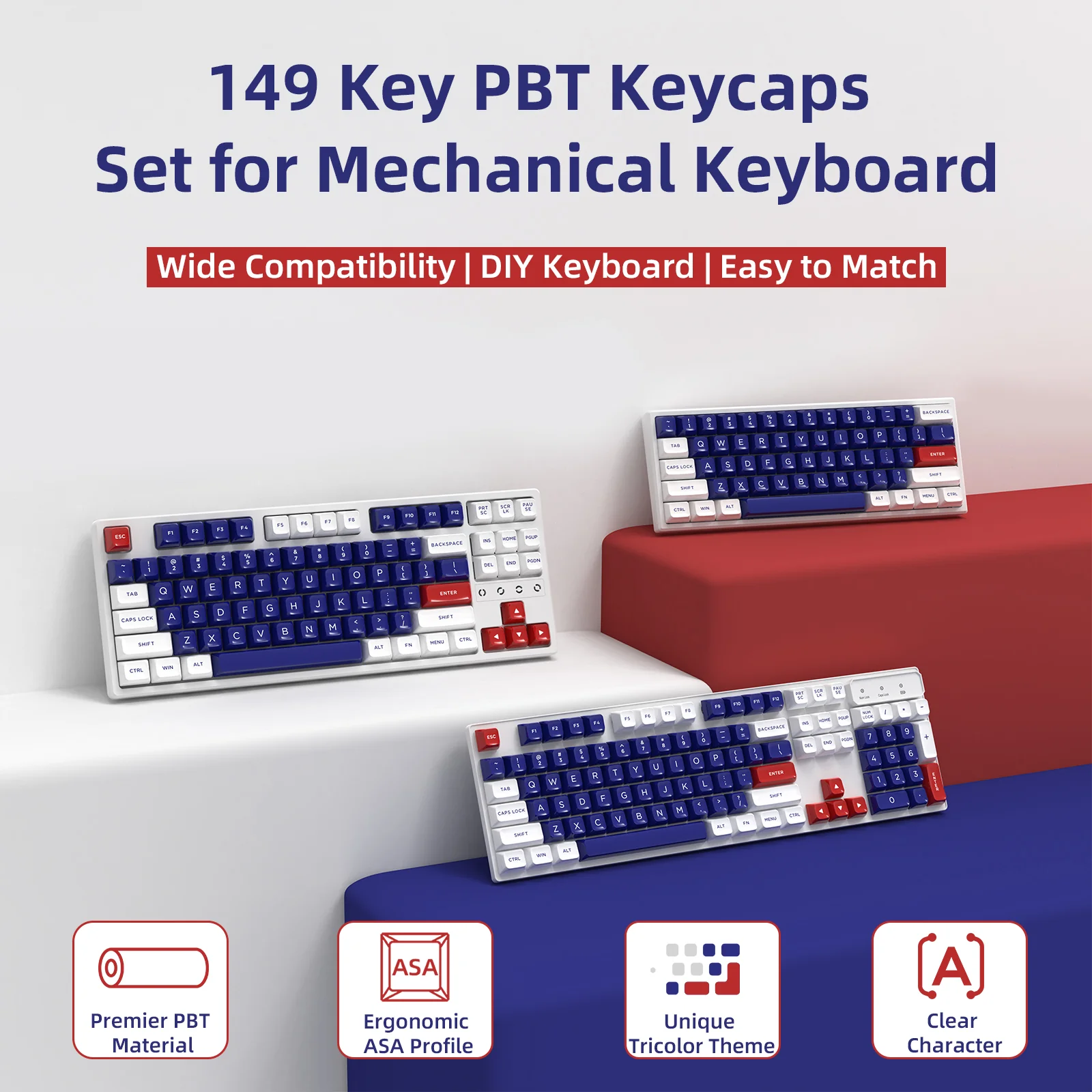 ATTACK SHARK 149 Keys PBT Keycaps Double Shot Full Keycap Set - Image 9