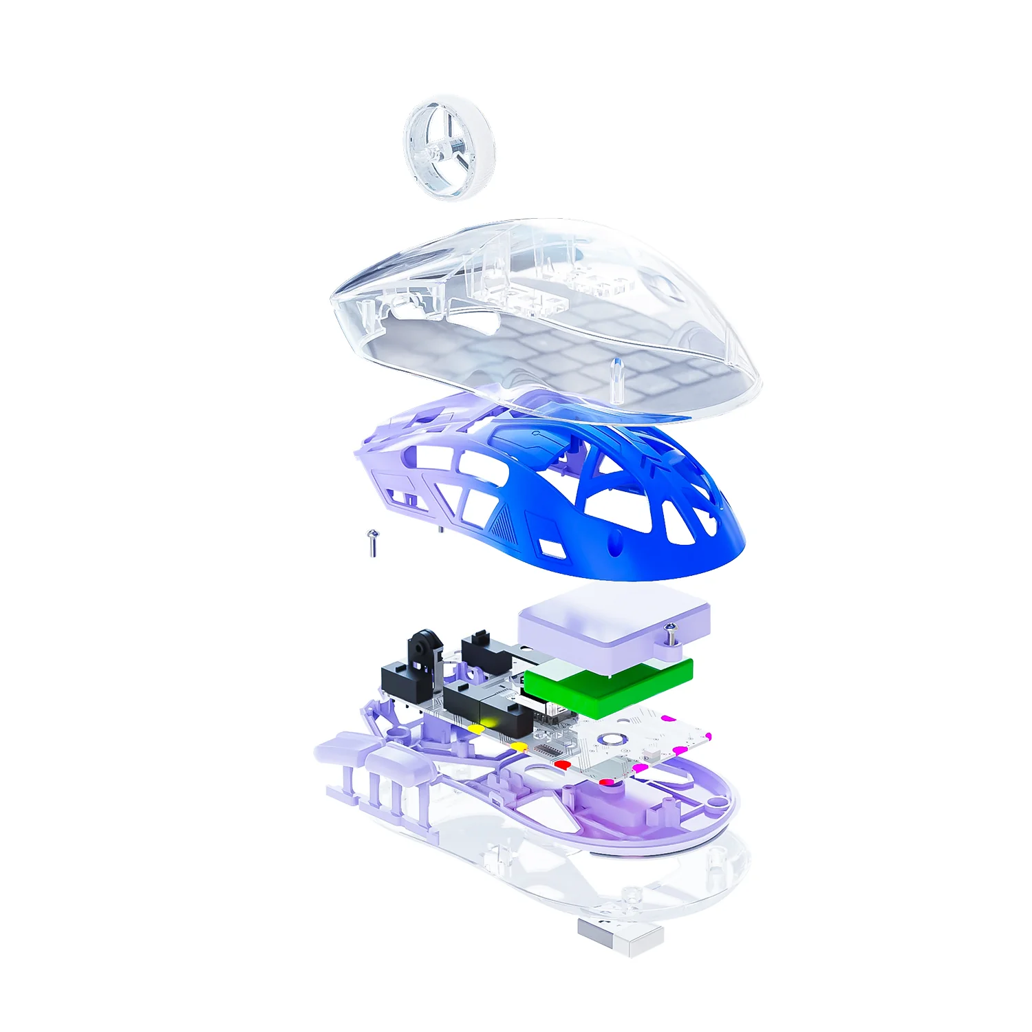 ATTACK SHARK A2 Transparent RGB Wireless Mouse with Battery Level Display - Image 10