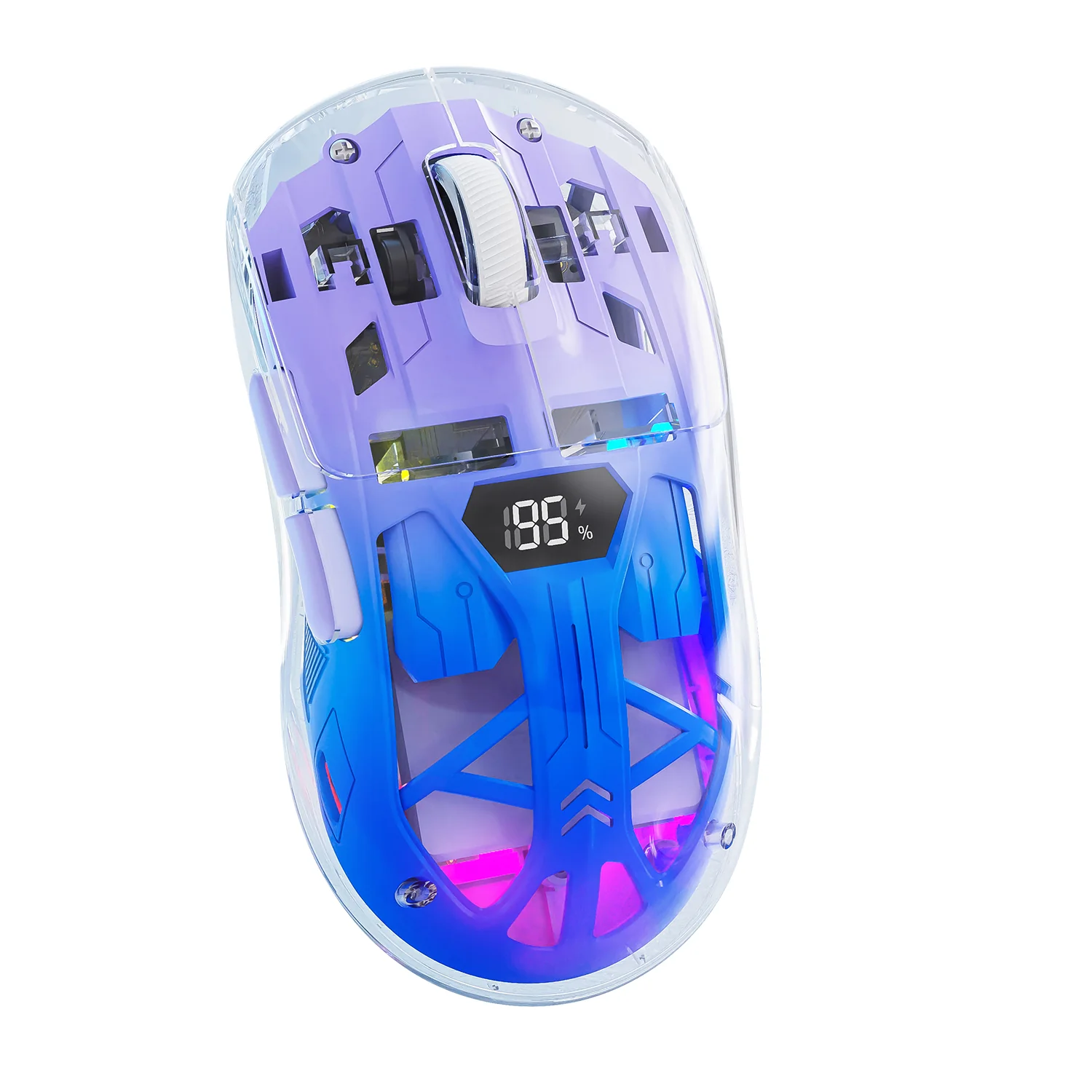 ATTACK SHARK A2 Transparent RGB Wireless Mouse with Battery Level Display - Image 7
