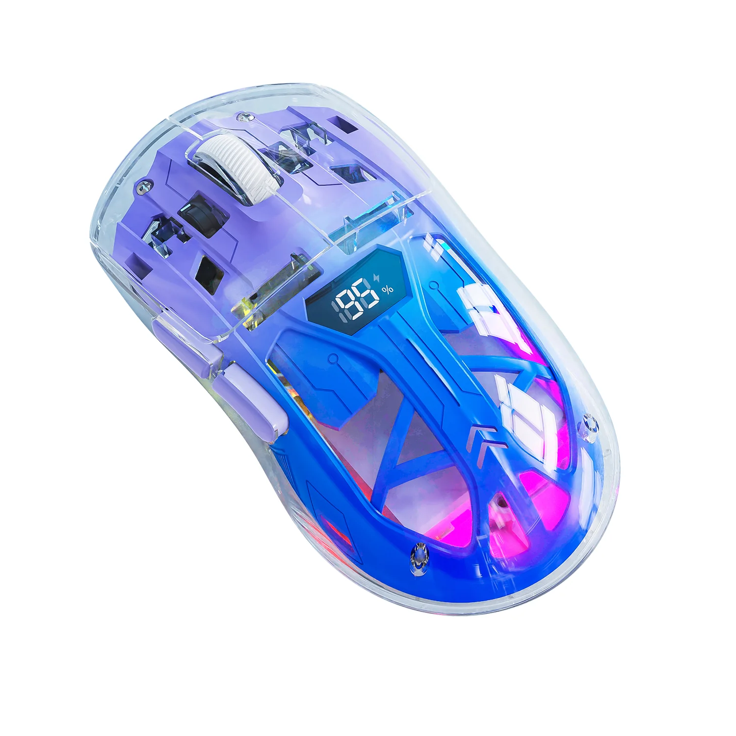 ATTACK SHARK A2 Transparent RGB Wireless Mouse with Battery Level Display - Image 8