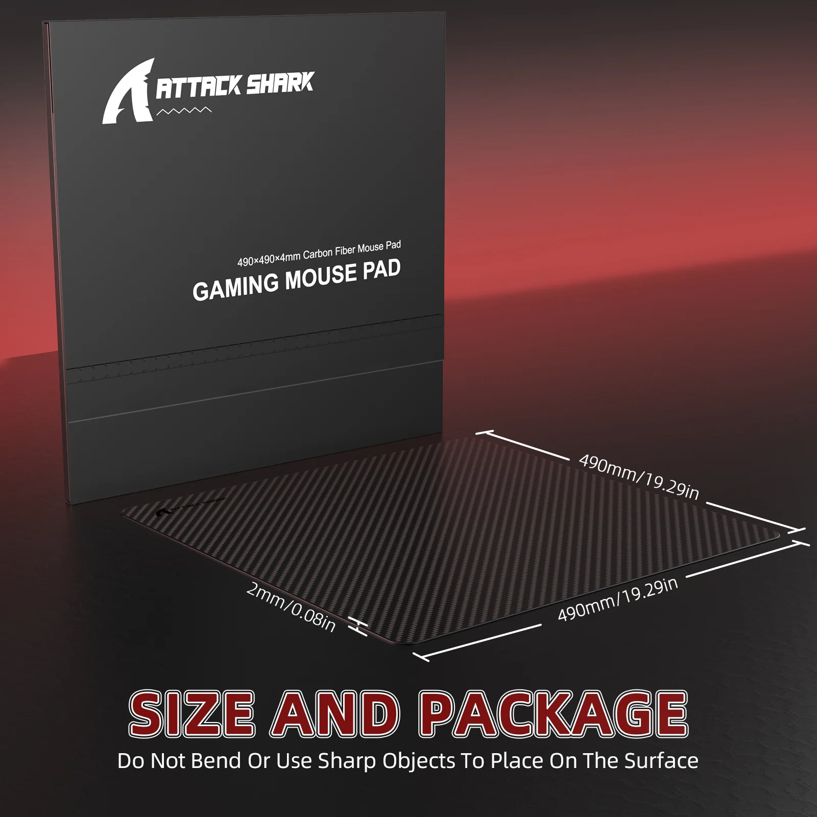 ATTACK SHARK CM04 Genuine Carbon Fiber eSport Gaming Mousepad - Image 18