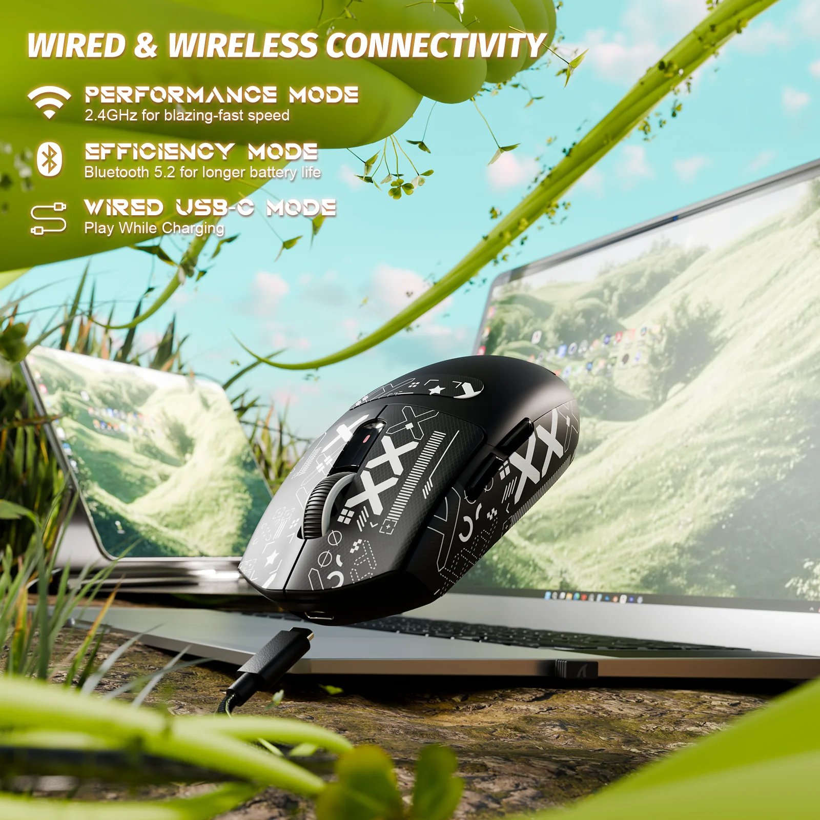 ATTACK SHARK G3 Tri-mode Wireless Gaming Mouse 25000 DPI Ultra Lightweight - Image 33