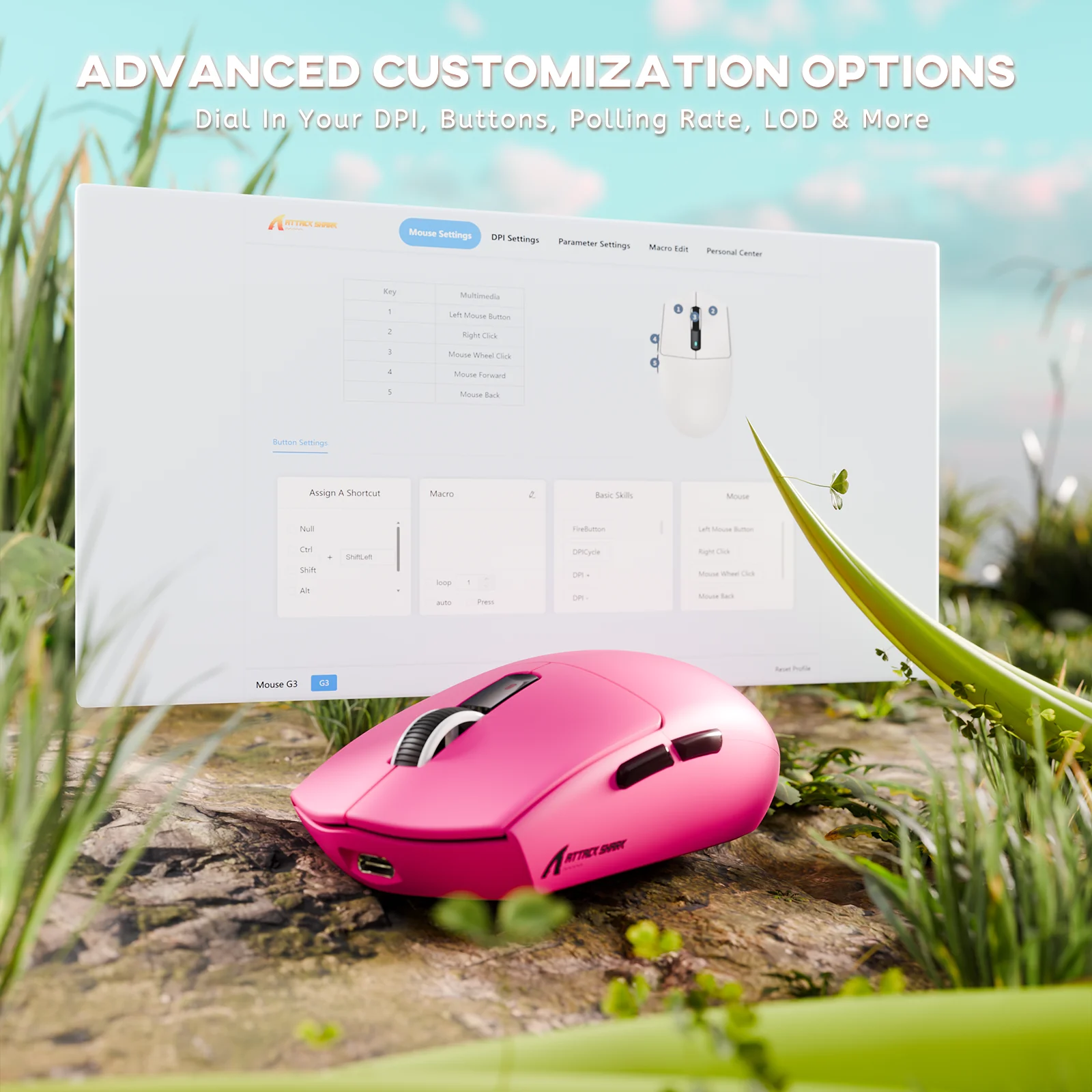 ATTACK SHARK G3 Tri-mode Wireless Gaming Mouse 25000 DPI Ultra Lightweight - Image 45