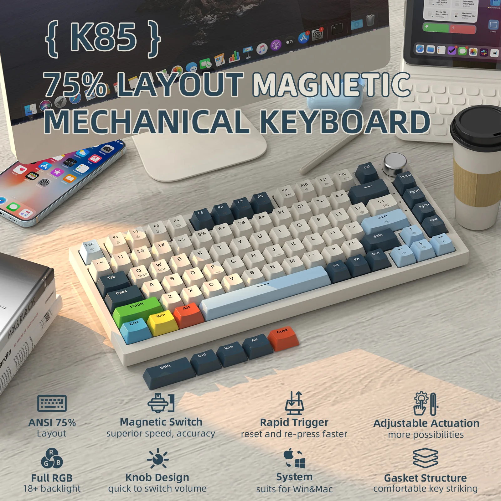 ATTACK SHARK K85 Rapid Trigger Keyboard Magnetic Switch - Image 35