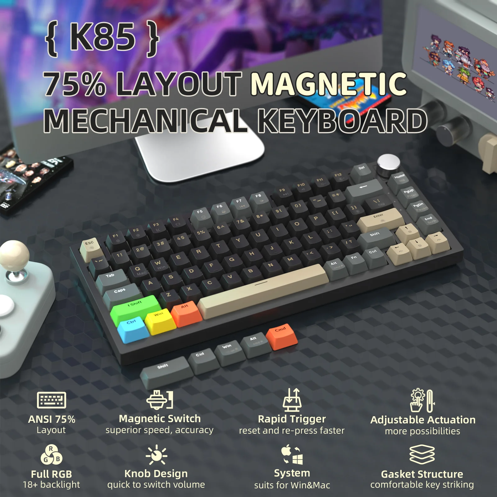 ATTACK SHARK K85 Rapid Trigger Keyboard Magnetic Switch - Image 41