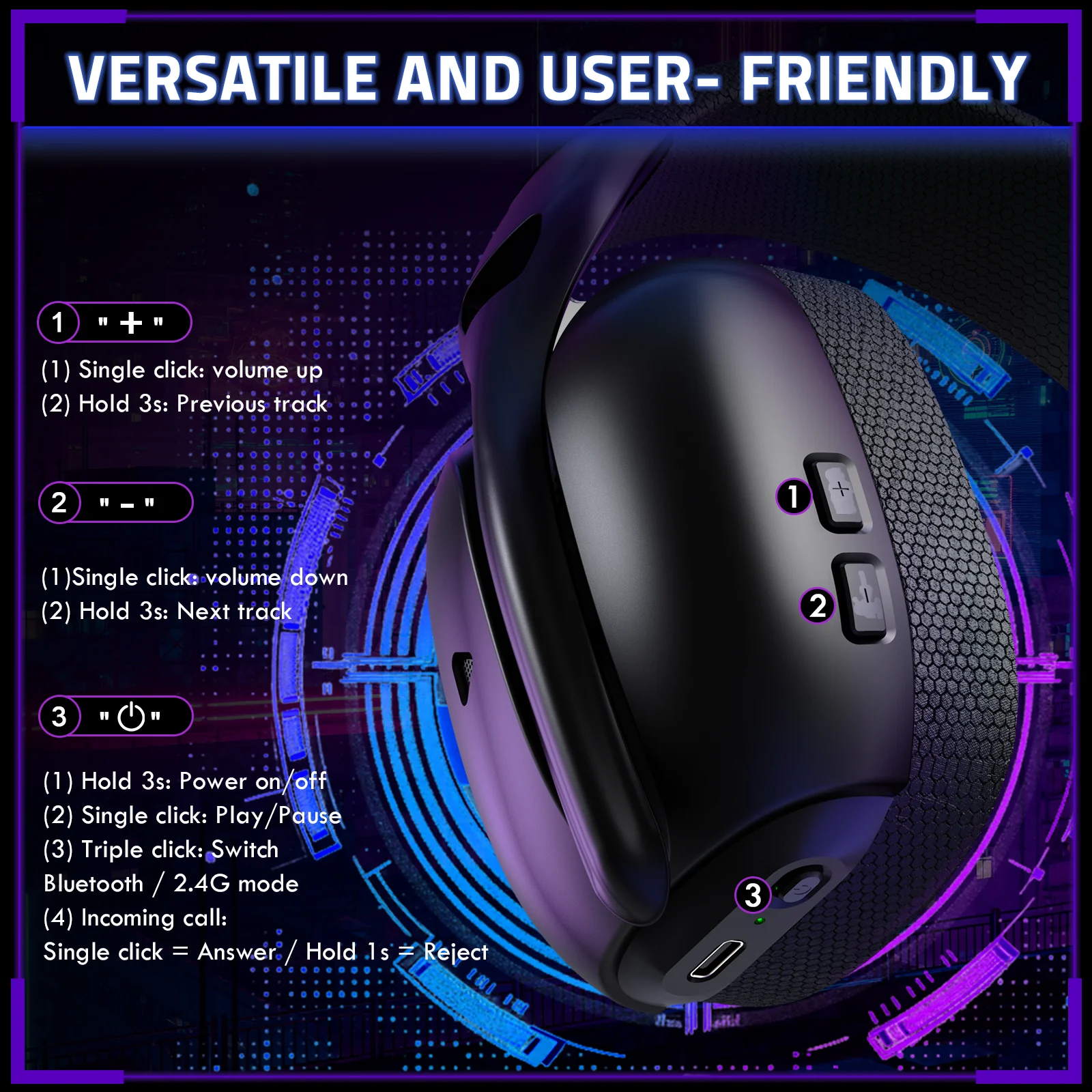 ATTACK SHARK L80PRO Wireless Gaming Headset - Image 9