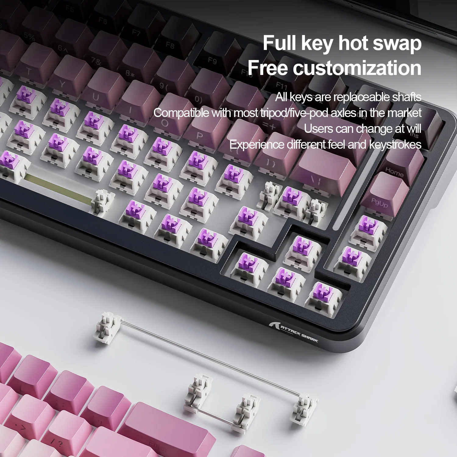 ATTACK SHARK M86 Tri-mode Gasket Mechanical Keyboard - Image 7