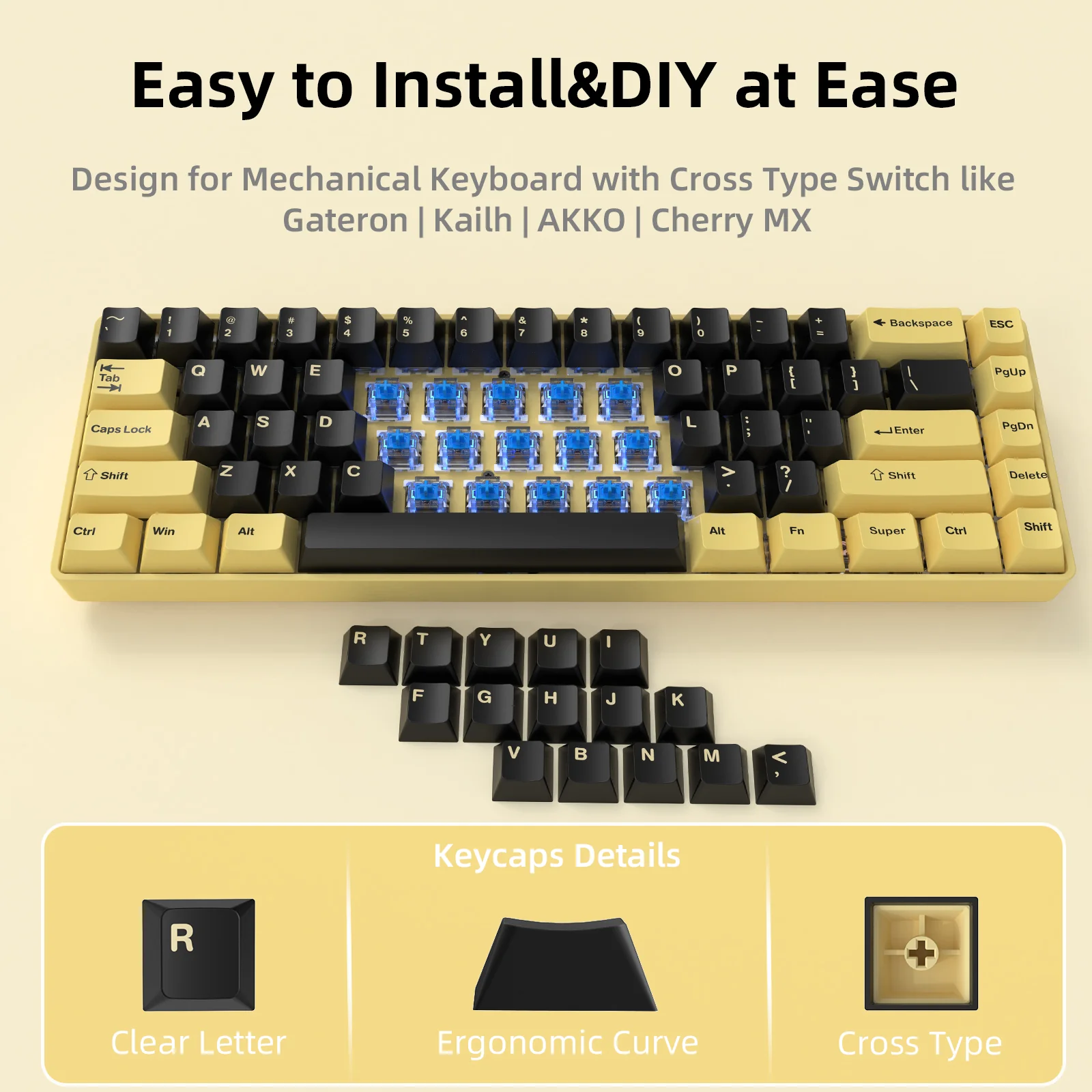 ATTACK SHARK PBT Keycaps Full Keycap Set - Image 4