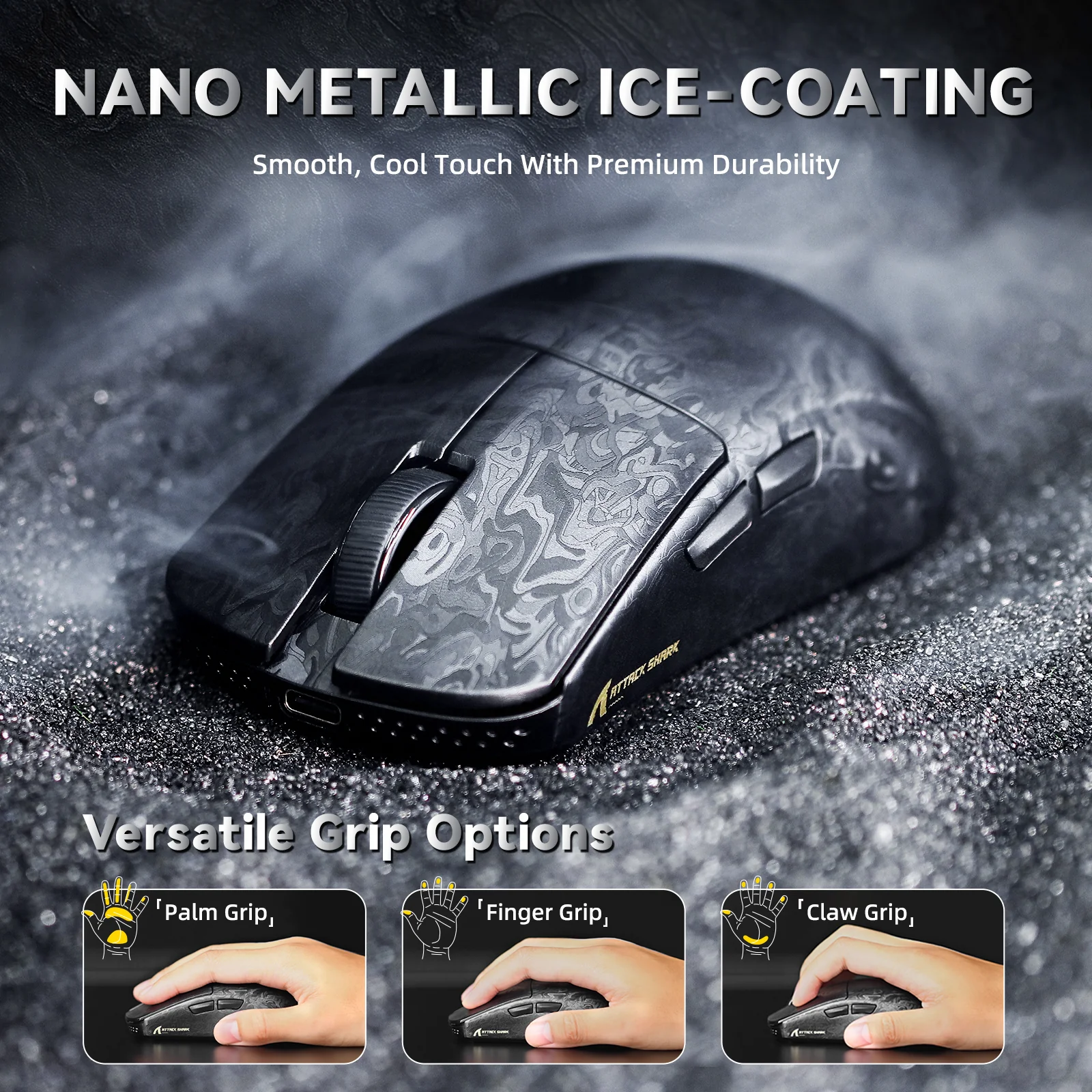 ATTACK SHARK R11 ULTRA Carbon Fiber Wireless 8K PAW3950MAX Gaming Mouse - Image 6