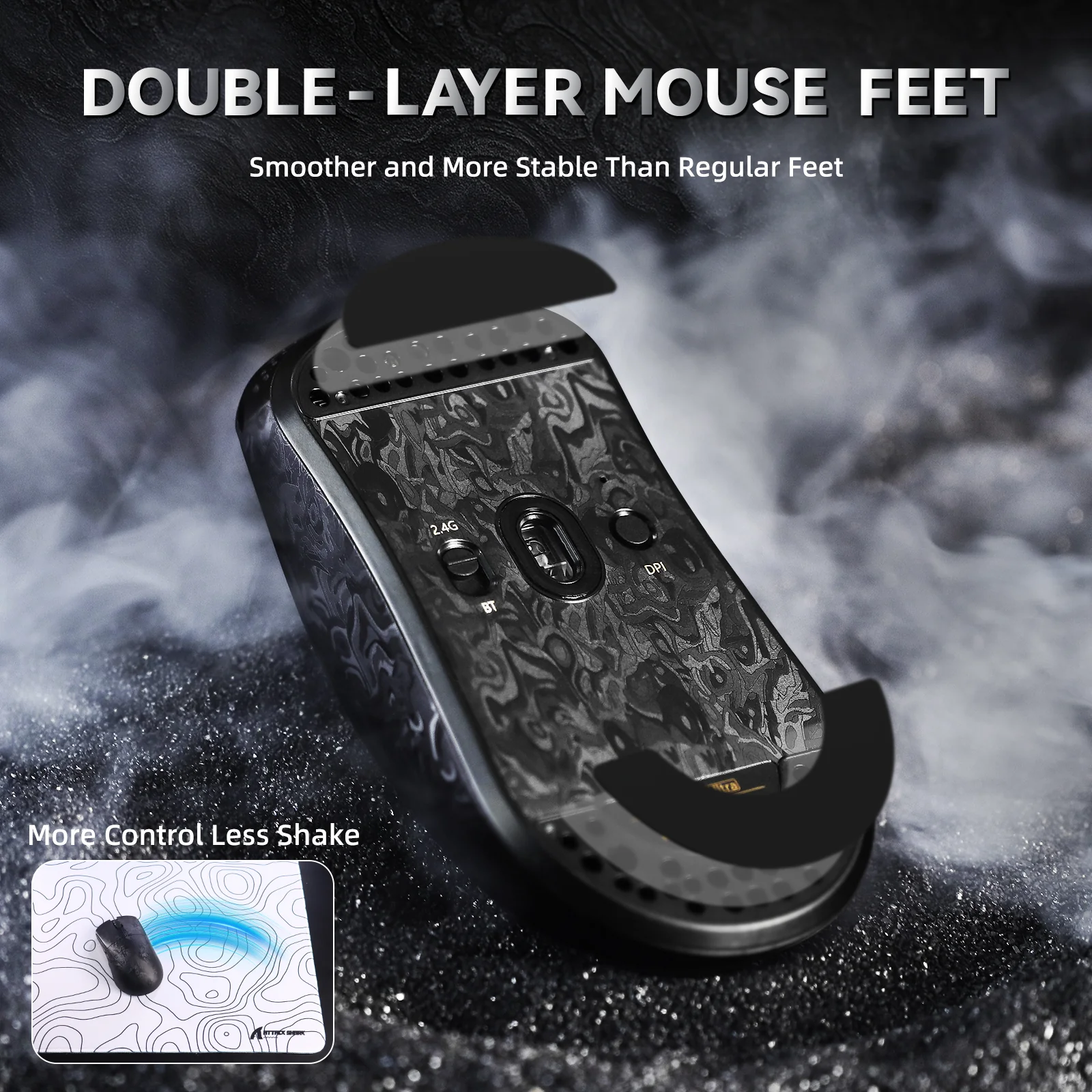 ATTACK SHARK R11 ULTRA Carbon Fiber Wireless 8K PAW3950MAX Gaming Mouse with C06 Ultra LED Cable - Image 9