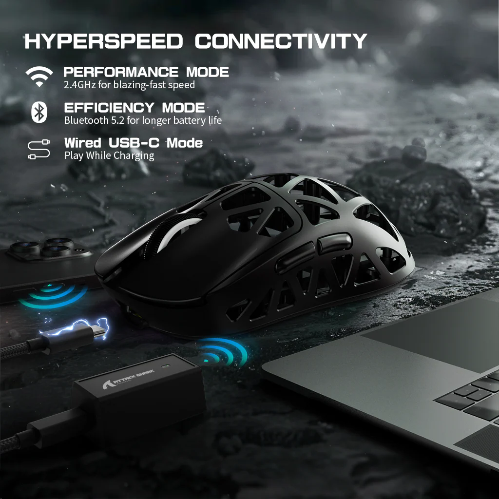 ATTACK SHARK R2 Magnesium Alloy PAW3950 Gaming Mouse 8K (Not Include the Charging Dock) - Image 34