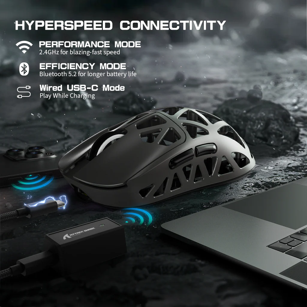 ATTACK SHARK R2 Magnesium Alloy PAW3950 Gaming Mouse 8K (Not Include the Charging Dock) - Image 7