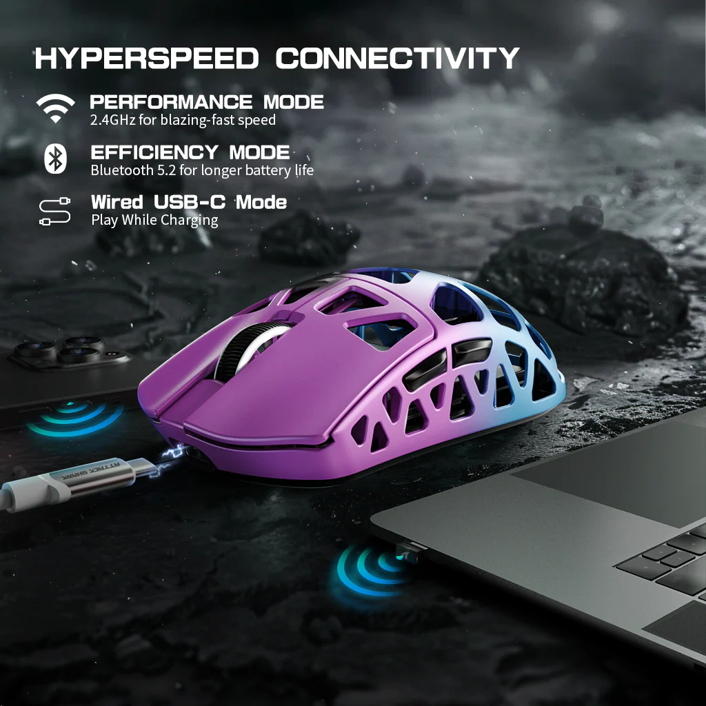 ATTACK SHARK R3 Magnesium Alloy Gaming Mouse 8K with C06 Coiled Cable - Image 30