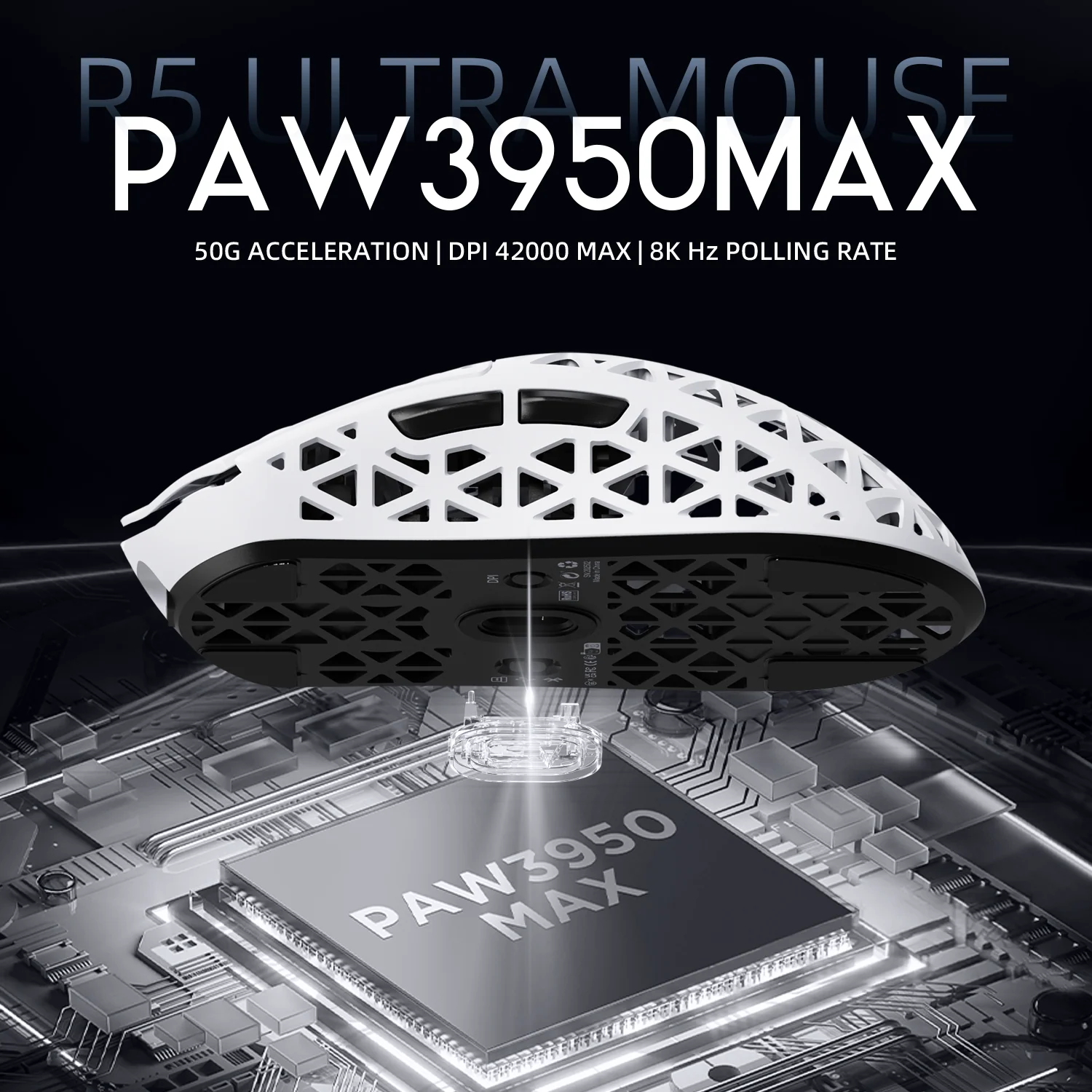 ATTACK SHARK R5 ULTRA Carbon Fiber Wireless 8K PAW3950MAX Gaming Mouse with 8K Coiled Cable - Image 15