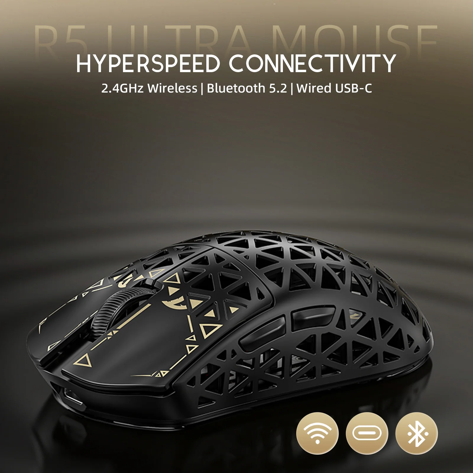 ATTACK SHARK R5 ULTRA Carbon Fiber Wireless 8K PAW3950MAX Gaming Mouse with 8K Coiled Cable - Image 7