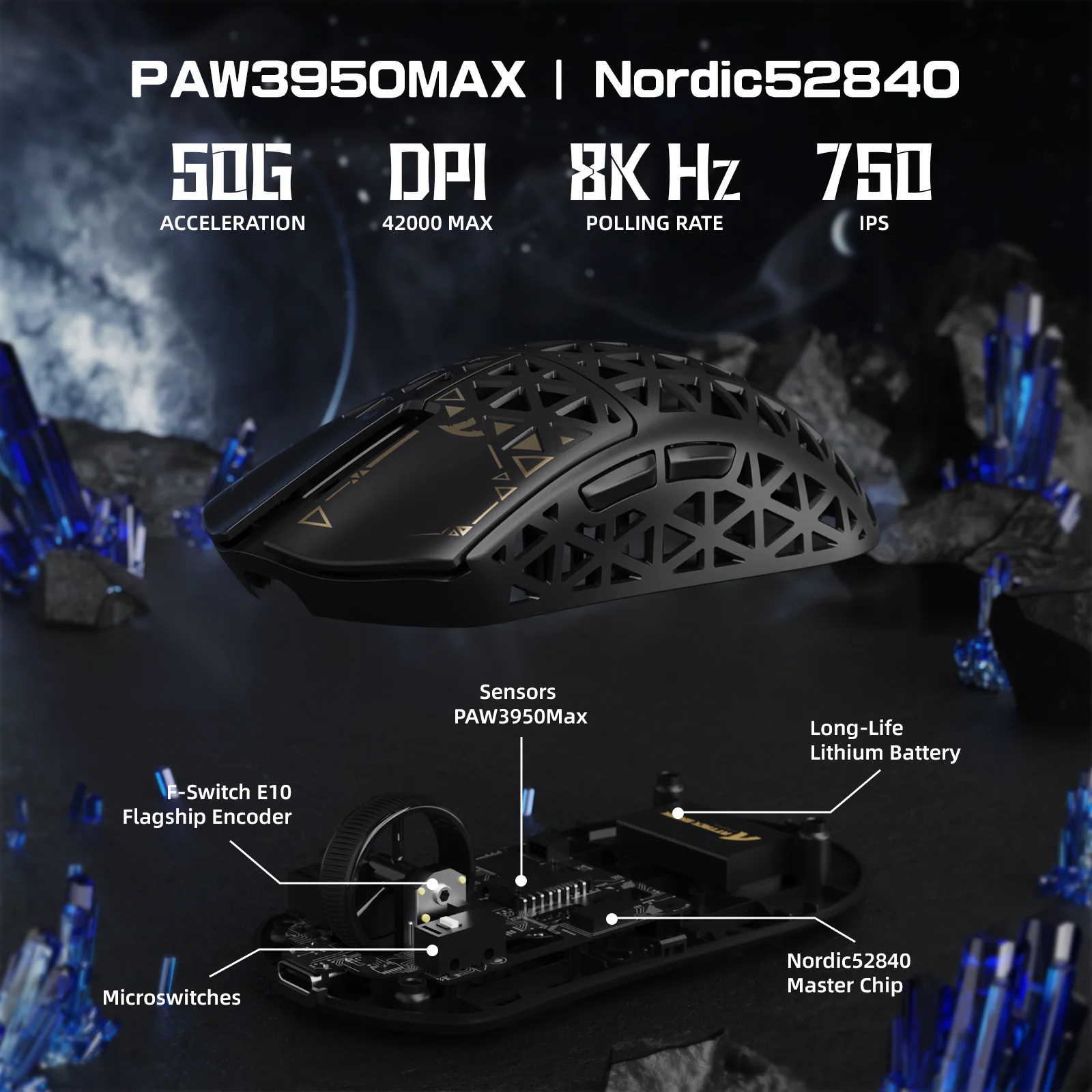 ATTACK SHARK R5 ULTRA Carbon Fiber Wireless 8K PAW3950MAX Gaming Mouse - Image 14