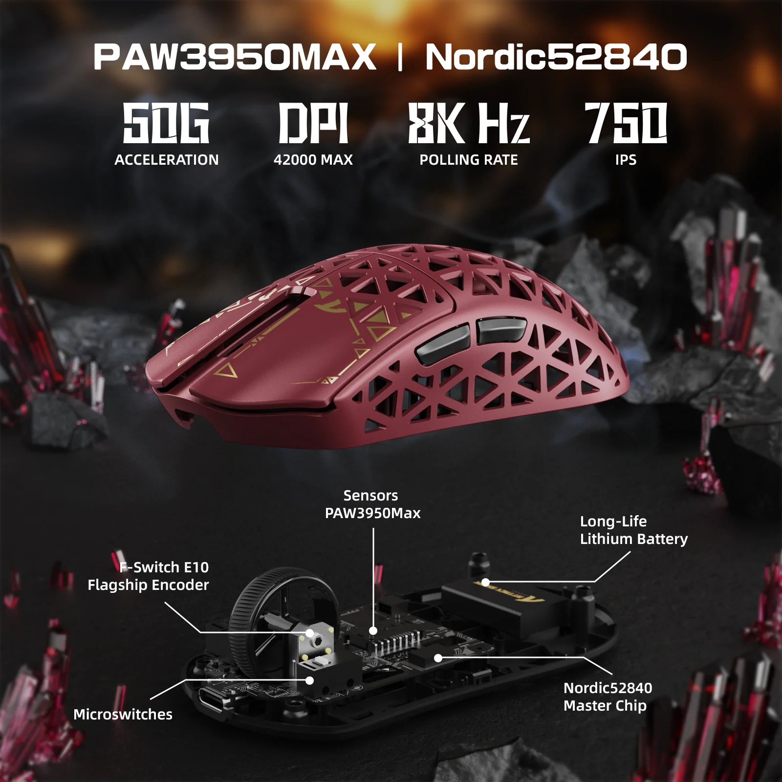 ATTACK SHARK R5 ULTRA Carbon Fiber Wireless 8K PAW3950MAX Gaming Mouse - Image 23