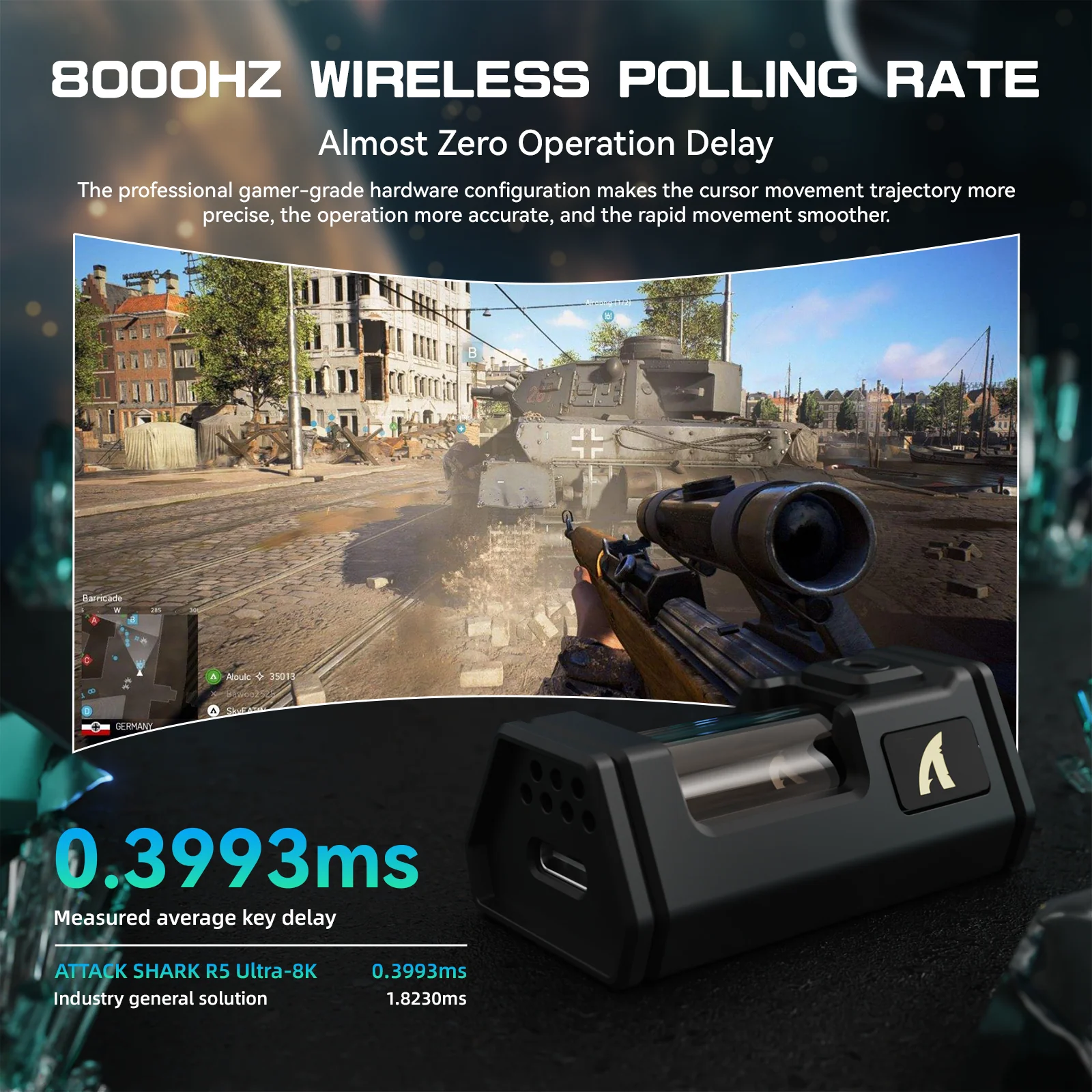 ATTACK SHARK R5 ULTRA Carbon Fiber Wireless 8K PAW3950MAX Gaming Mouse - Image 33