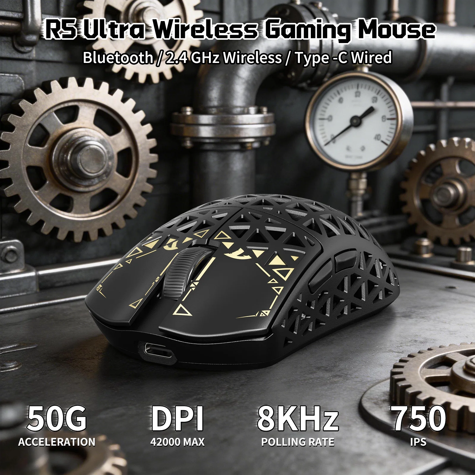 ATTACK SHARK R68 HE & R5 ULTRA Carbon Fiber Gaming Bundle With C01 ULTRA Coiled Cable - Image 6