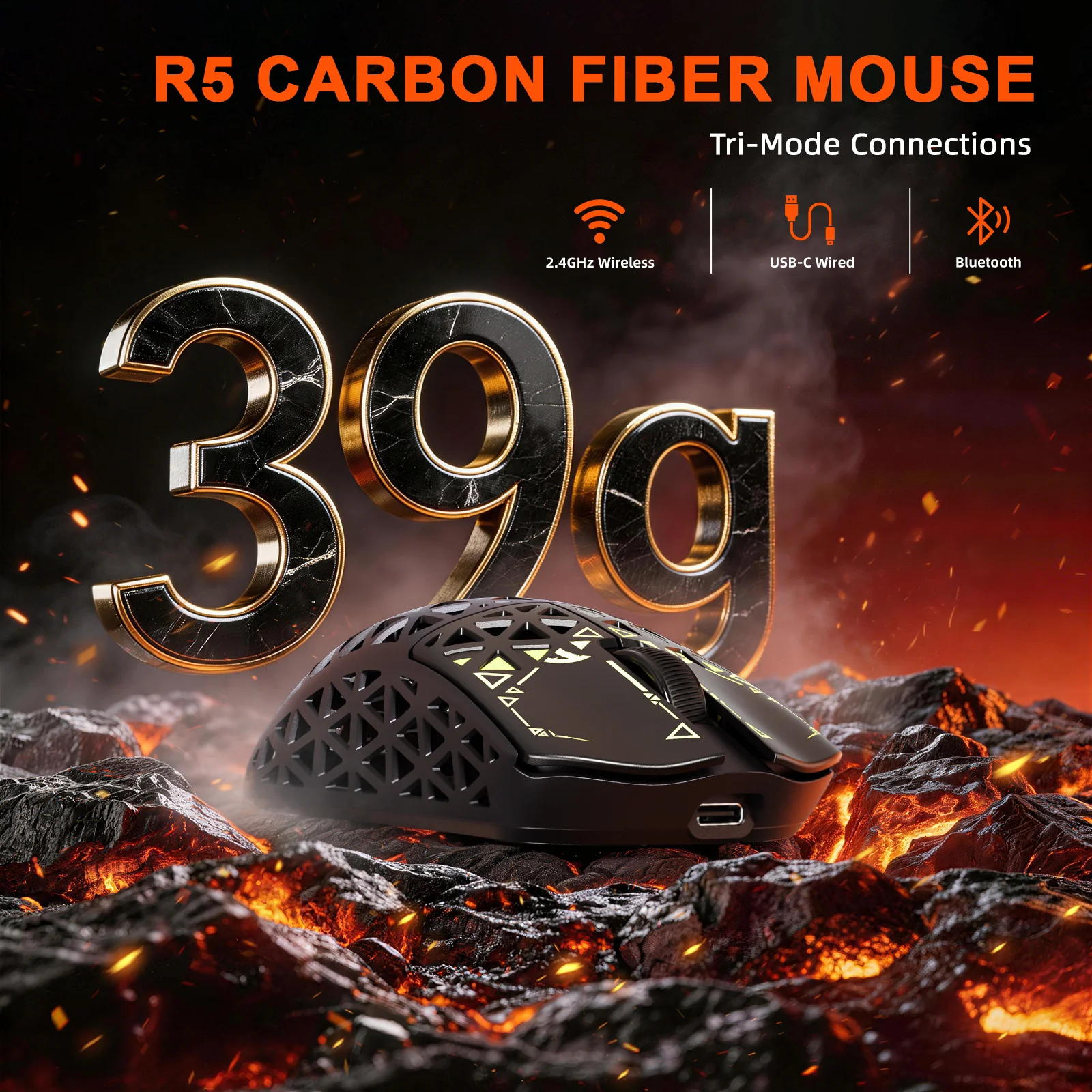 ATTACK SHARK R68 HE & R5 ULTRA Carbon Fiber Gaming Bundle - Image 5