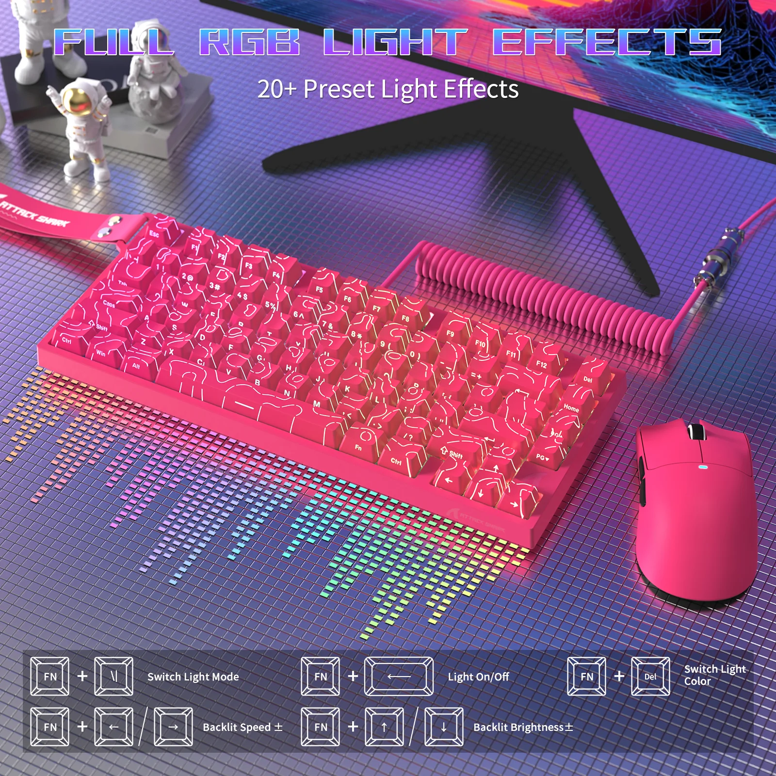 ATTACK SHARK R82 HE Wired 75% Gaming Keyboard  with C01ULTRA LED Cable - Image 25