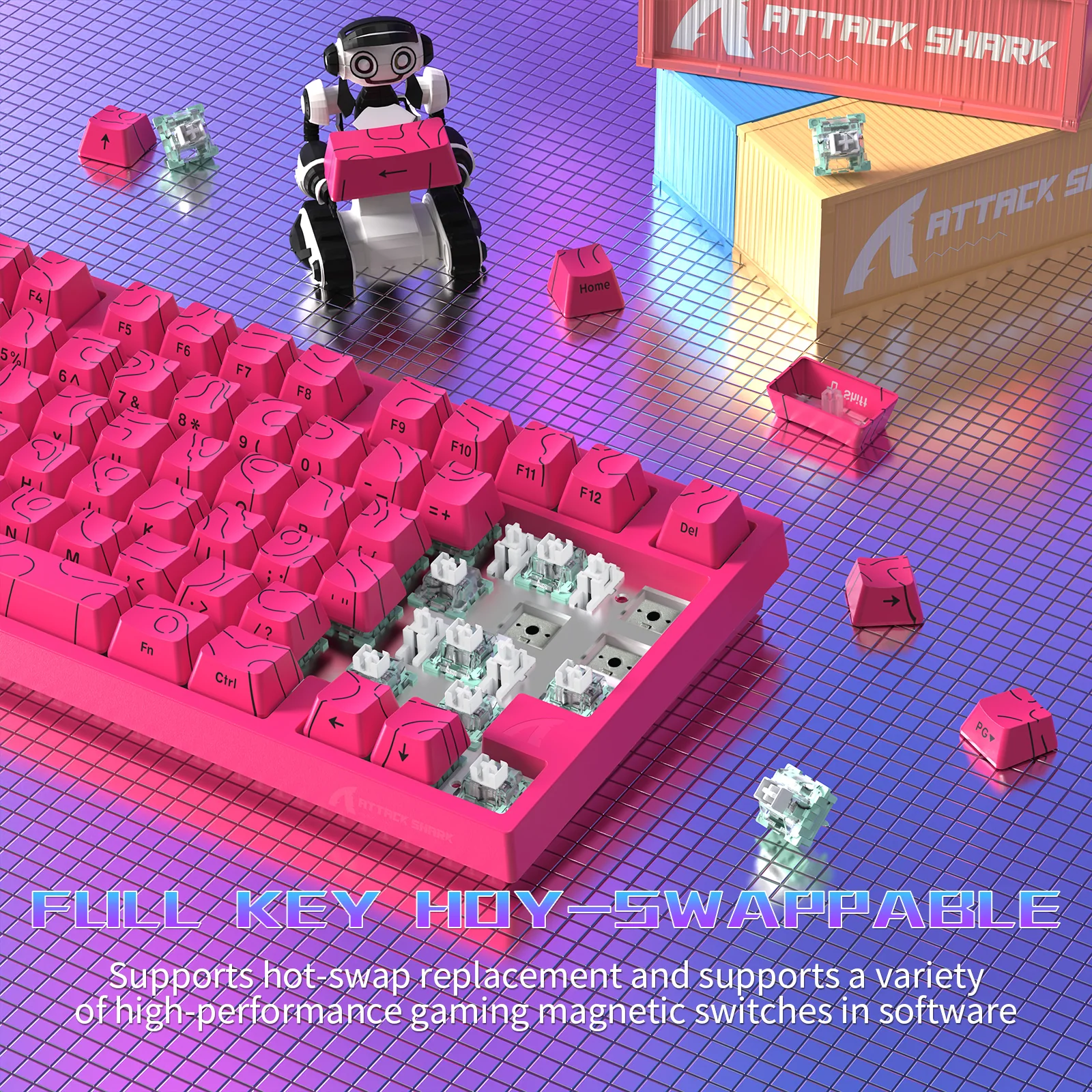 ATTACK SHARK R82 HE Wired 75% Gaming Keyboard  with C01ULTRA LED Cable - Image 26
