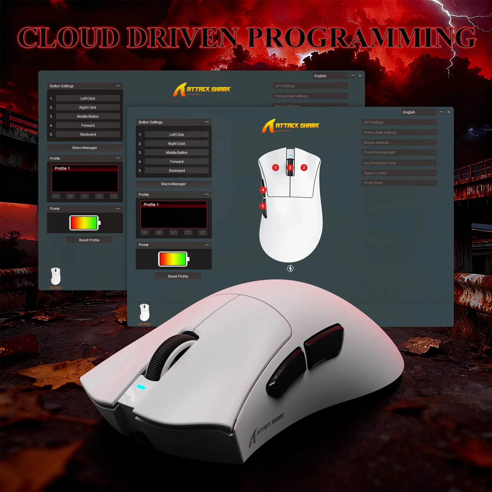 ATTACK SHARK V3PRO Ultra-Light Tri-Mode Gaming Mouse with Charging Dock - Image 10