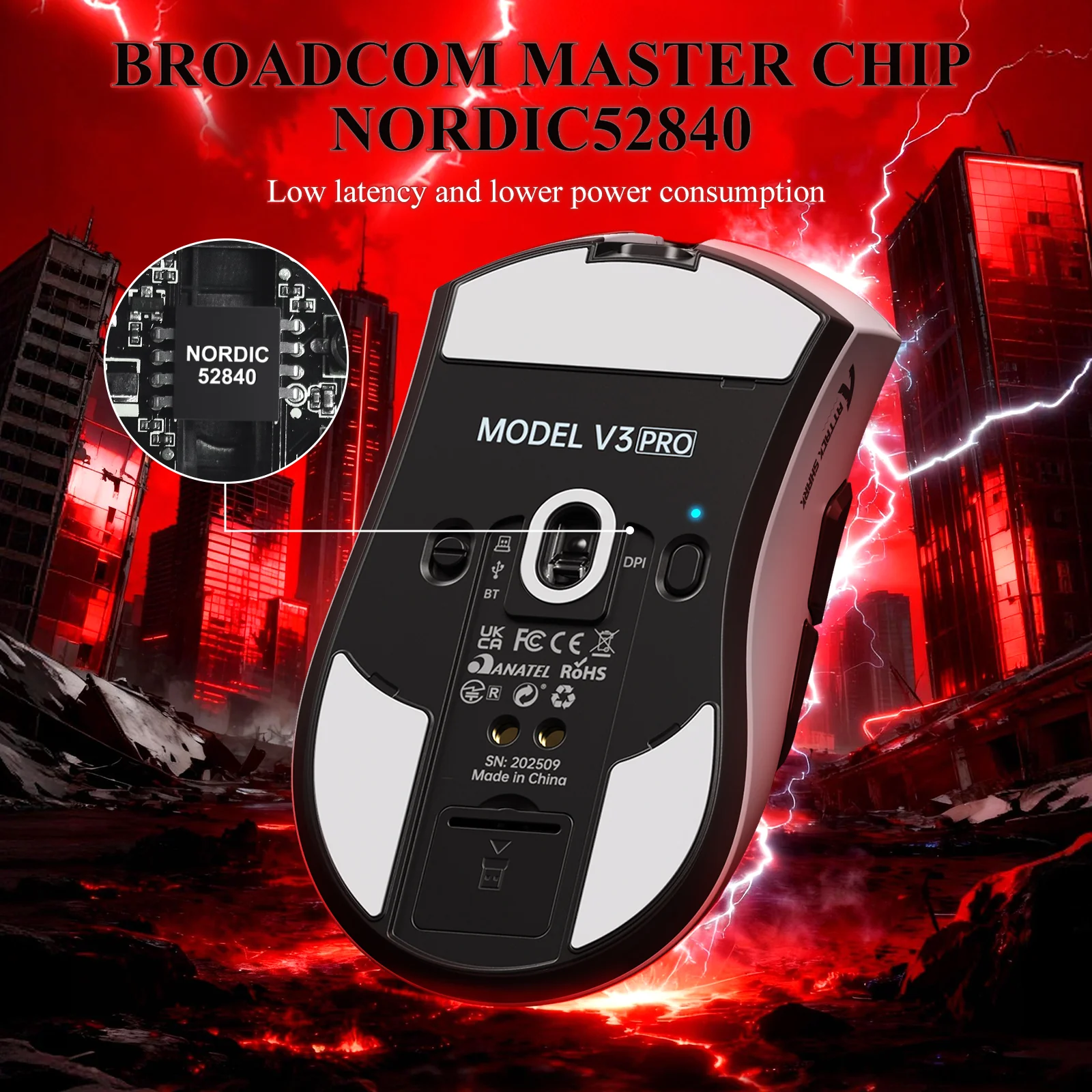 ATTACK SHARK V3PRO Ultra-Light Tri-Mode Gaming Mouse with Charging Dock - Image 18