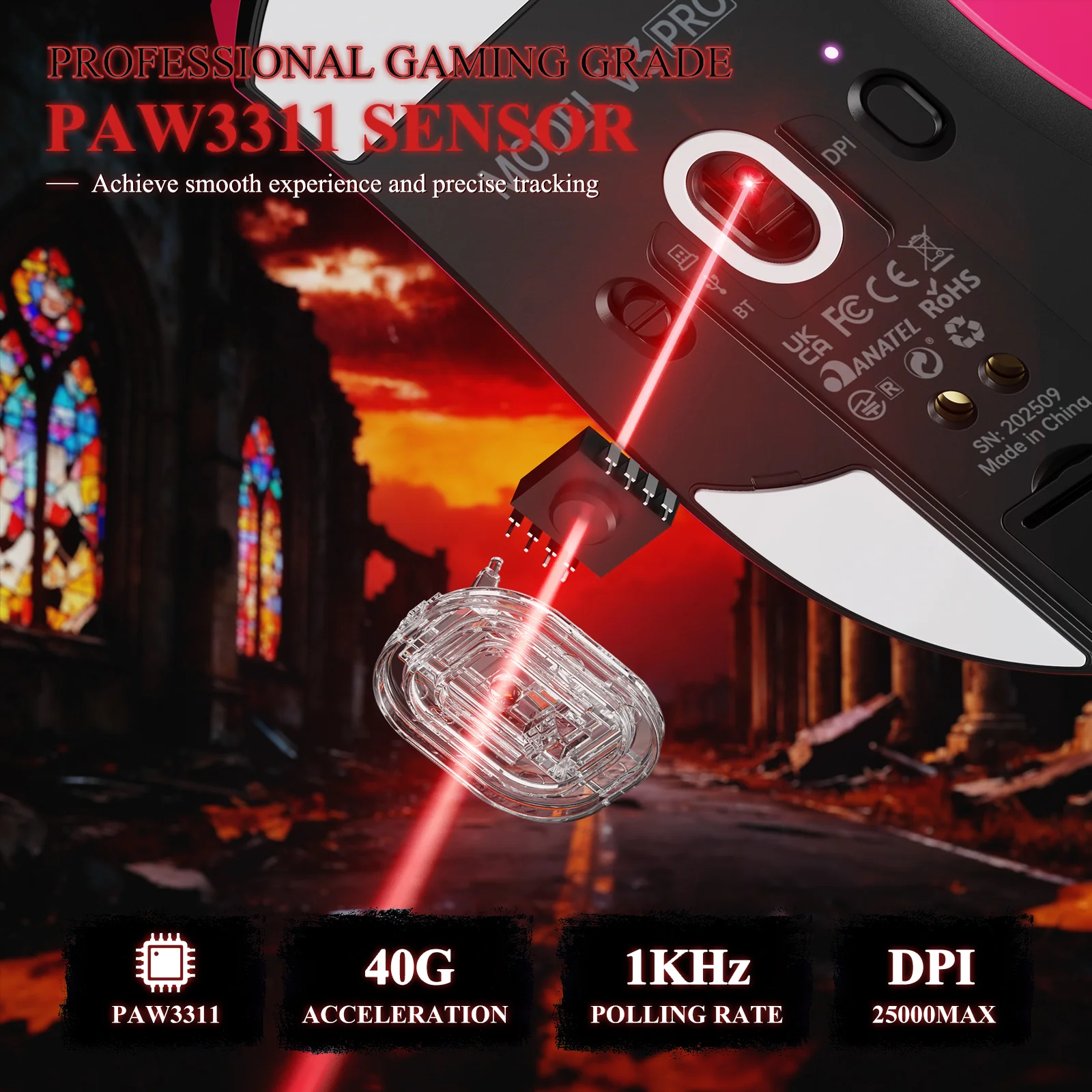ATTACK SHARK V3PRO Ultra-Light Tri-Mode Gaming Mouse with Charging Dock - Image 30