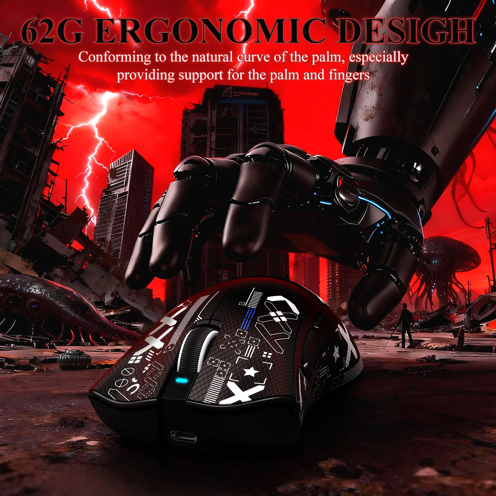 ATTACK SHARK V3PRO Ultra-Light Tri-Mode Gaming Mouse with Charging Dock - Image 45