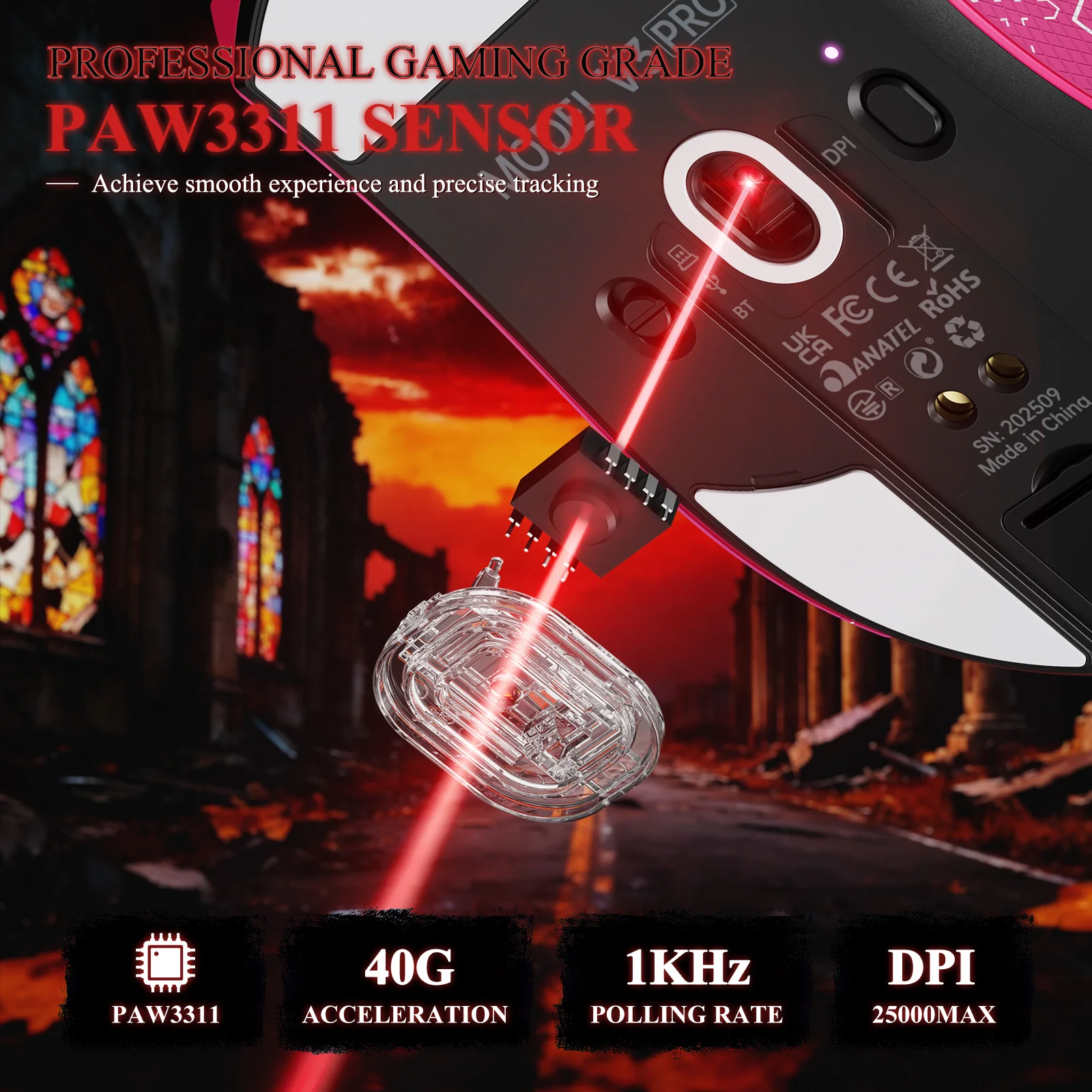ATTACK SHARK V3PRO Ultra-Light Tri-Mode Gaming Mouse with Charging Dock - Image 48