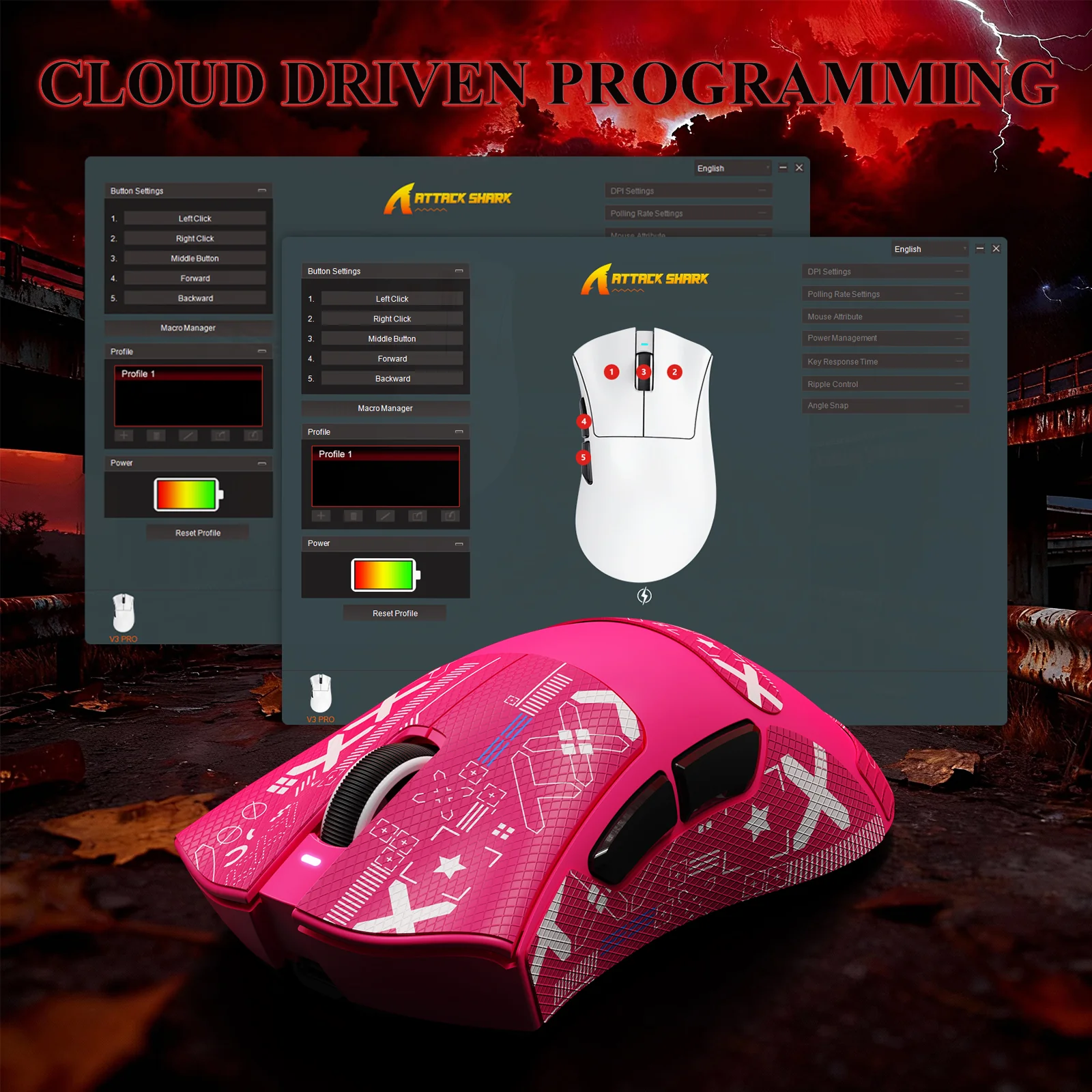 ATTACK SHARK V3PRO Ultra-Light Tri-Mode Gaming Mouse with Charging Dock - Image 54