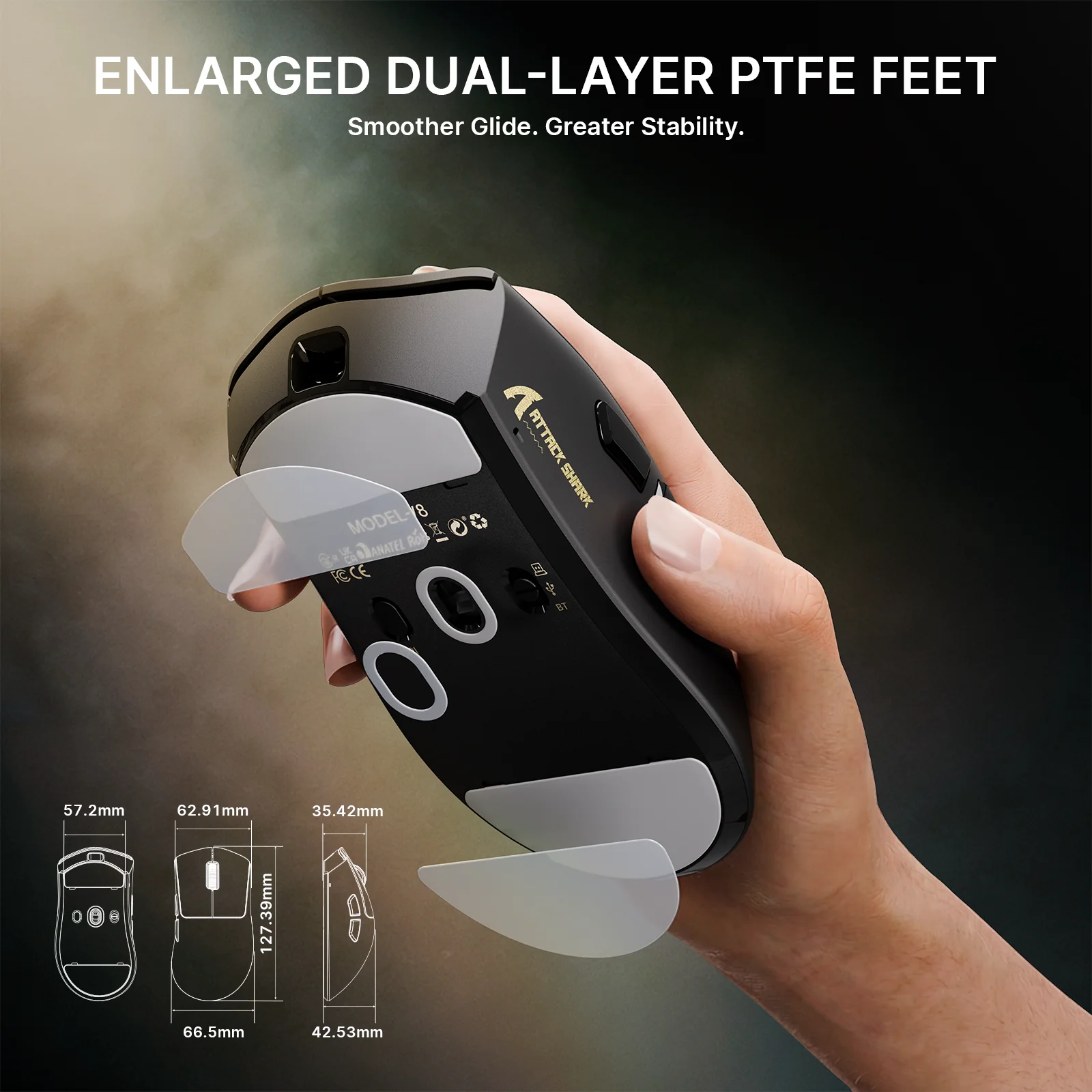 ATTACK SHARK V8 Ultra-Light Ergonomic Wireless Gaming Mouse - Image 17