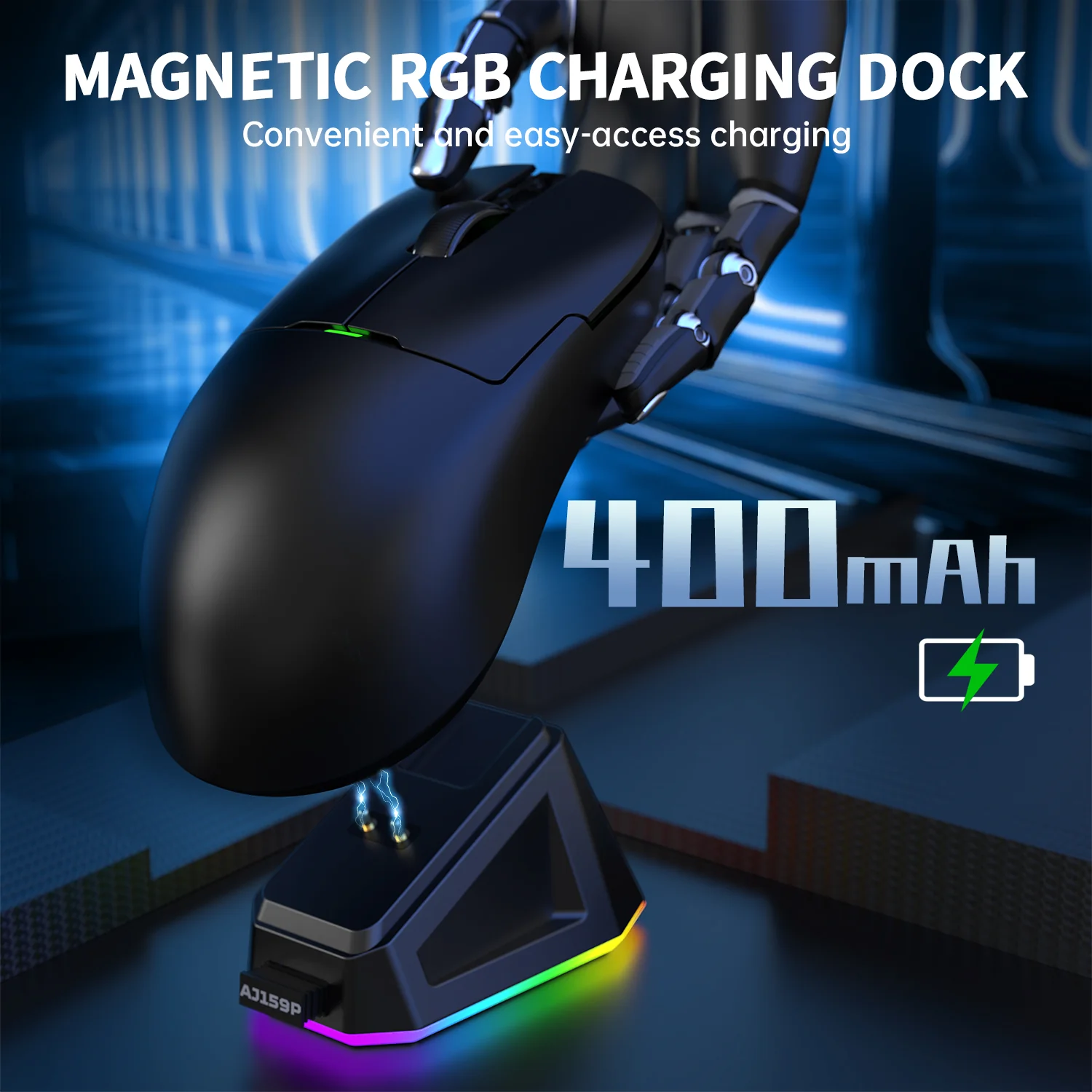 ATTACK SHARK x AJ159P Tri-mode Gaming Mouse with with Magnetic Charging Dock - Image 14