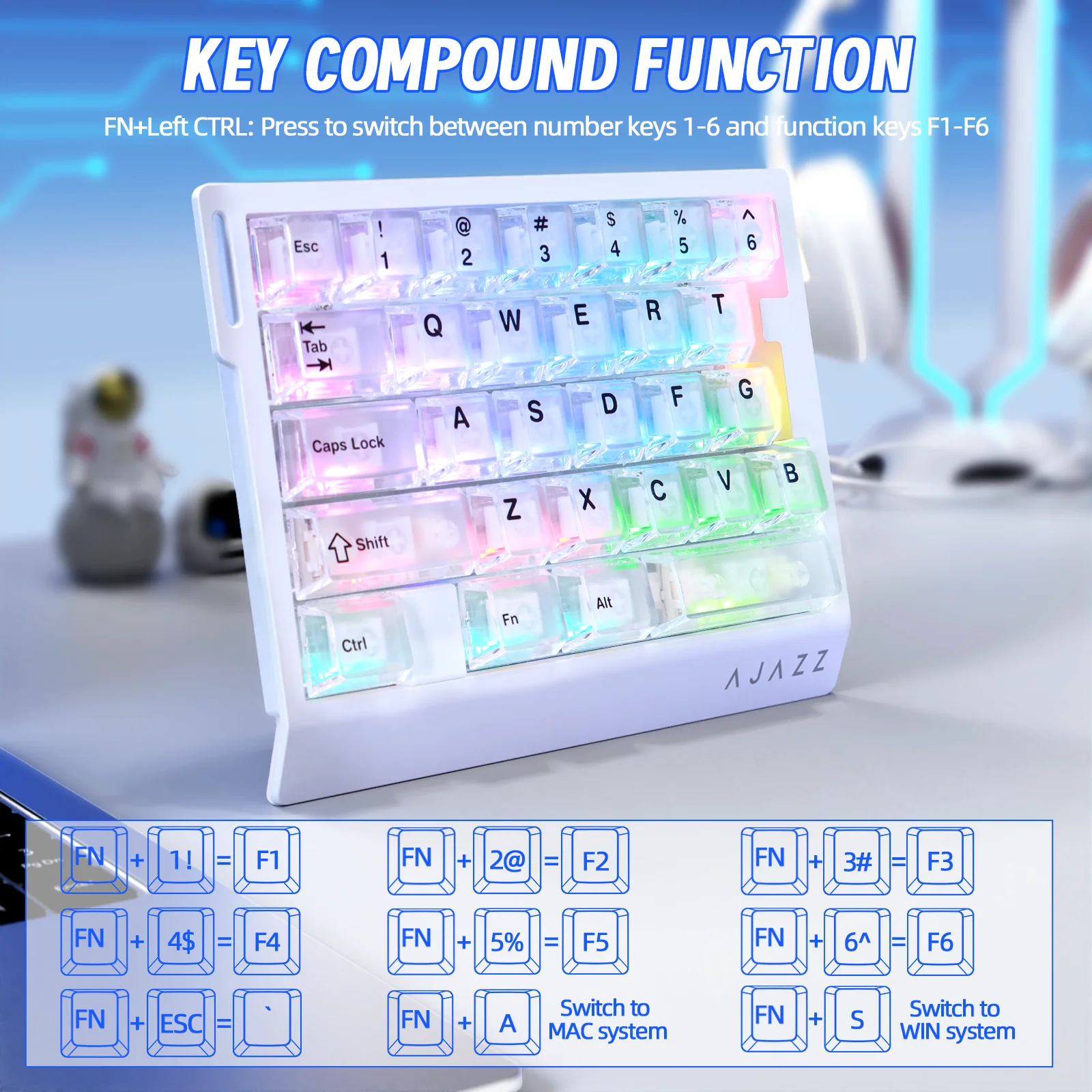 ATTACK SHARK X AJAZZ AK029 Wired One-Handed Gaming Keyboard - Image 27
