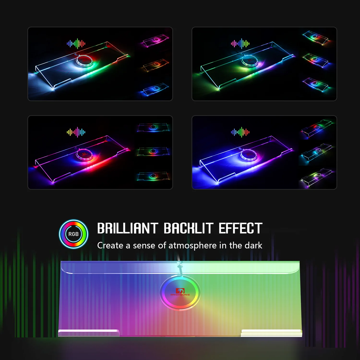 ATTACK SHARK X MAMBASNAKE Ergonomic RGB Keyboard Holder - Image 12