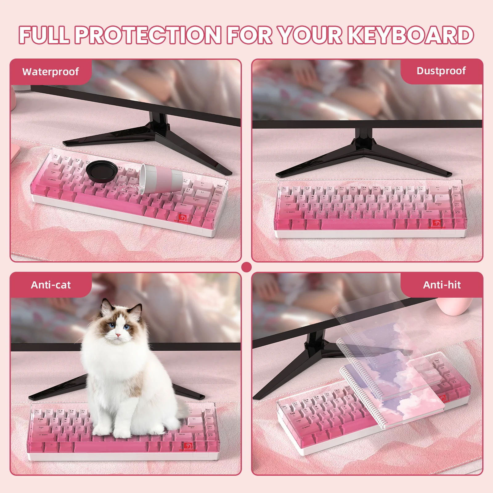 ATTACK SHARK x MAMBASNAKE 68-Key Keyboard Cover Fade Color - Image 13