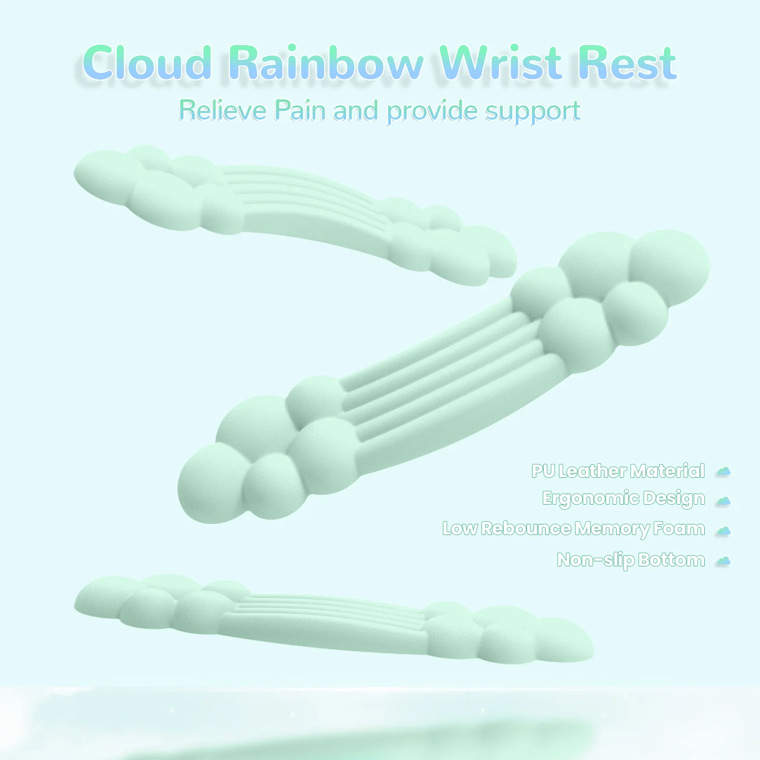 ATTACK SHARK X MAMBASNAKE Rainbow Cloud Keyboard Wrist Rest - Image 26