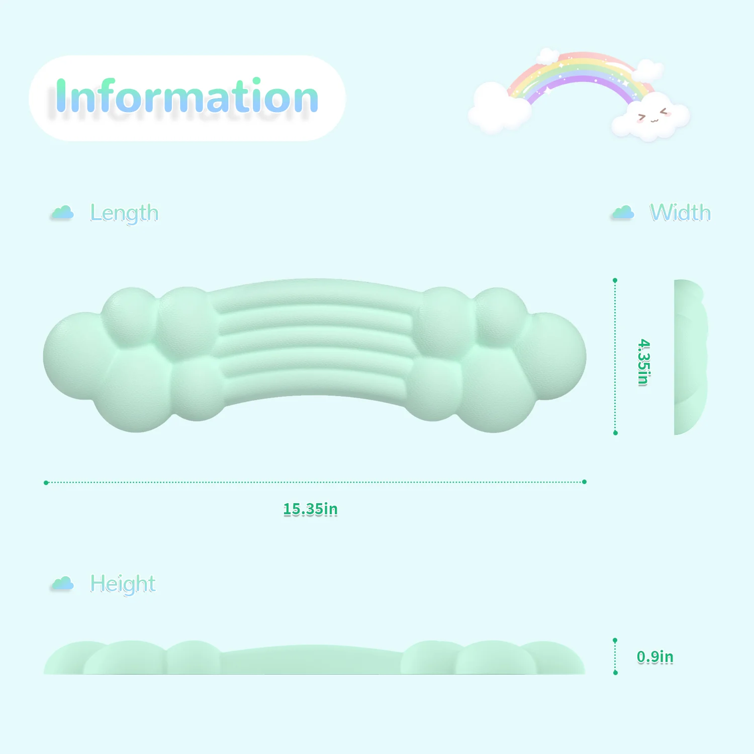 ATTACK SHARK X MAMBASNAKE Rainbow Cloud Keyboard Wrist Rest - Image 32