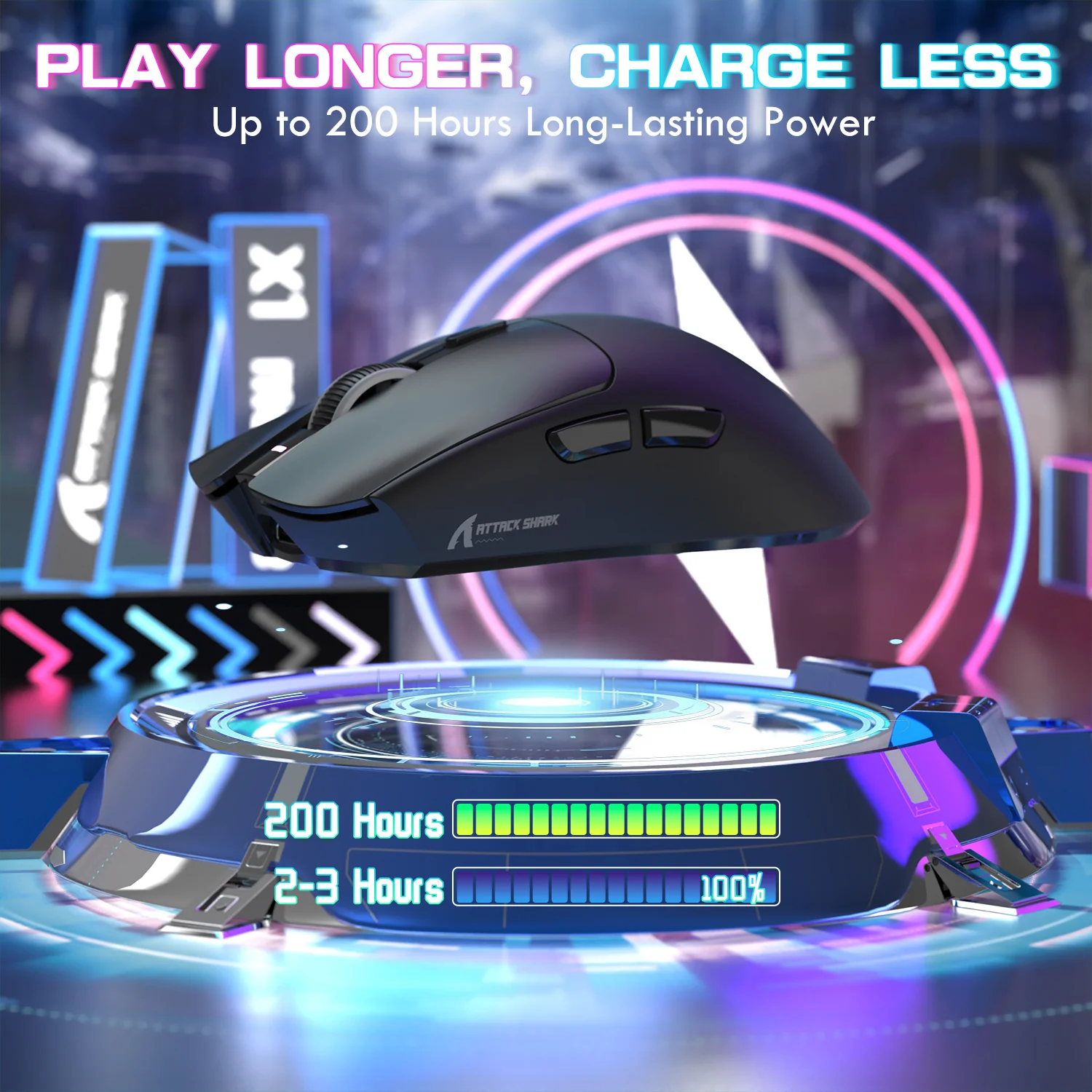 ATTACK SHARK X1 Tri-mode Gaming Mouse With Touchpad RGB Charging Dock PAW3395PRO Sensor - Image 14