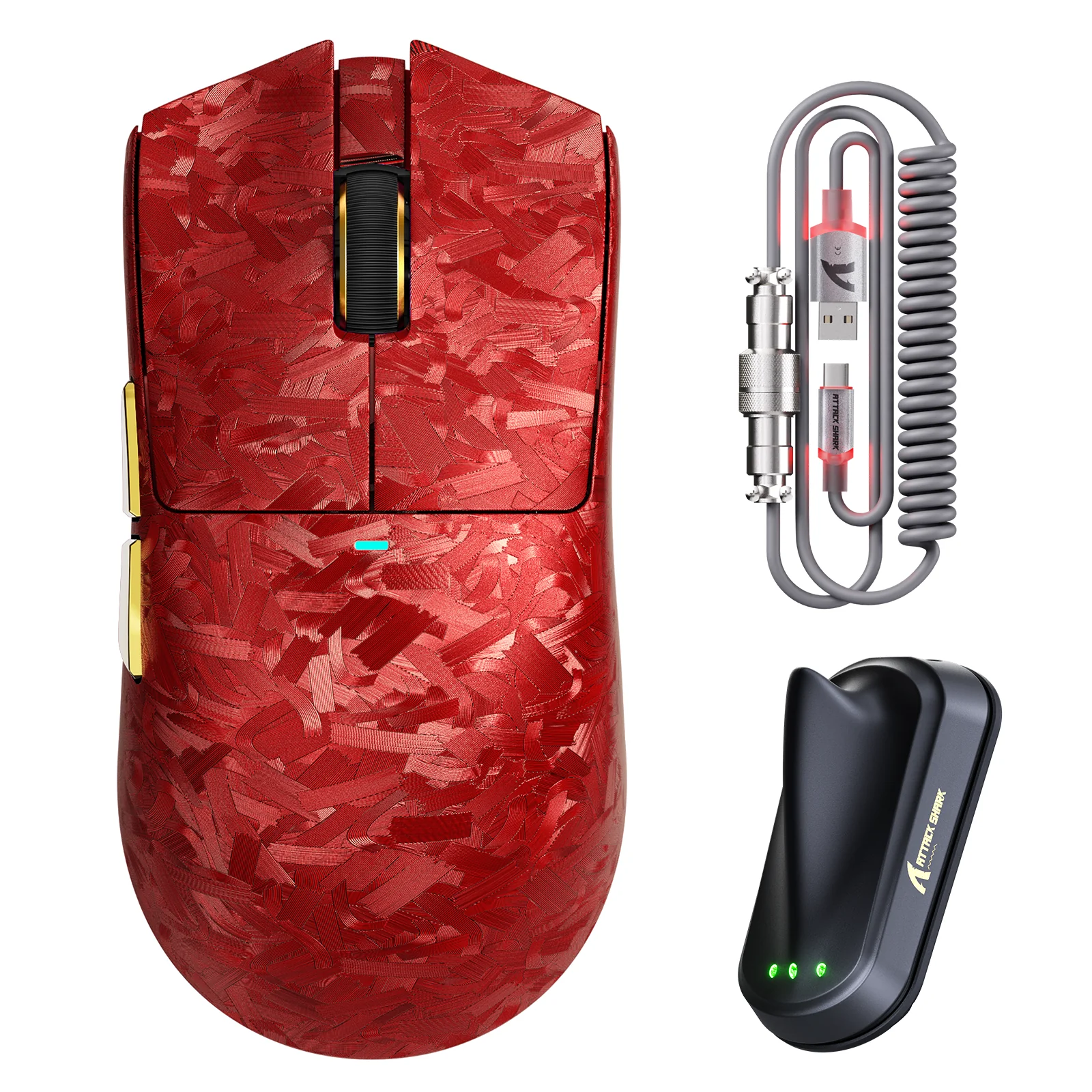 ATTACK SHARK X11 ULTRA Carbon Fiber Wireless Gaming Mouse With C06 Ultra LED Cable - Image 3
