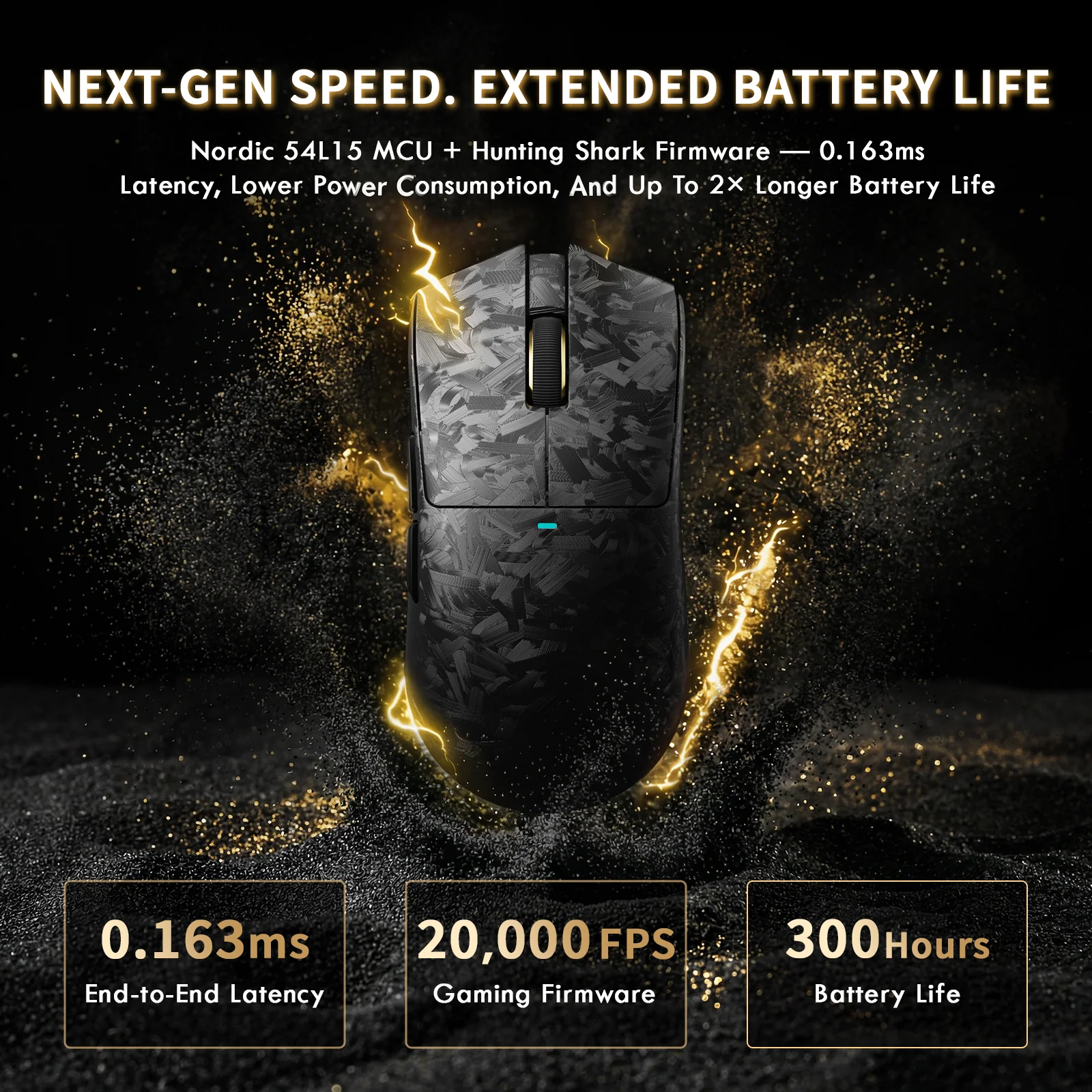 ATTACK SHARK X11 ULTRA Carbon Fiber Wireless Gaming Mouse With C06 Ultra LED Cable - Image 5