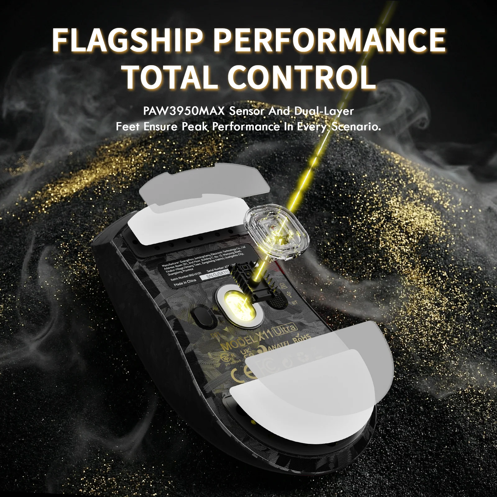ATTACK SHARK X11 ULTRA Carbon Fiber Wireless Gaming Mouse With C06 Ultra LED Cable - Image 7